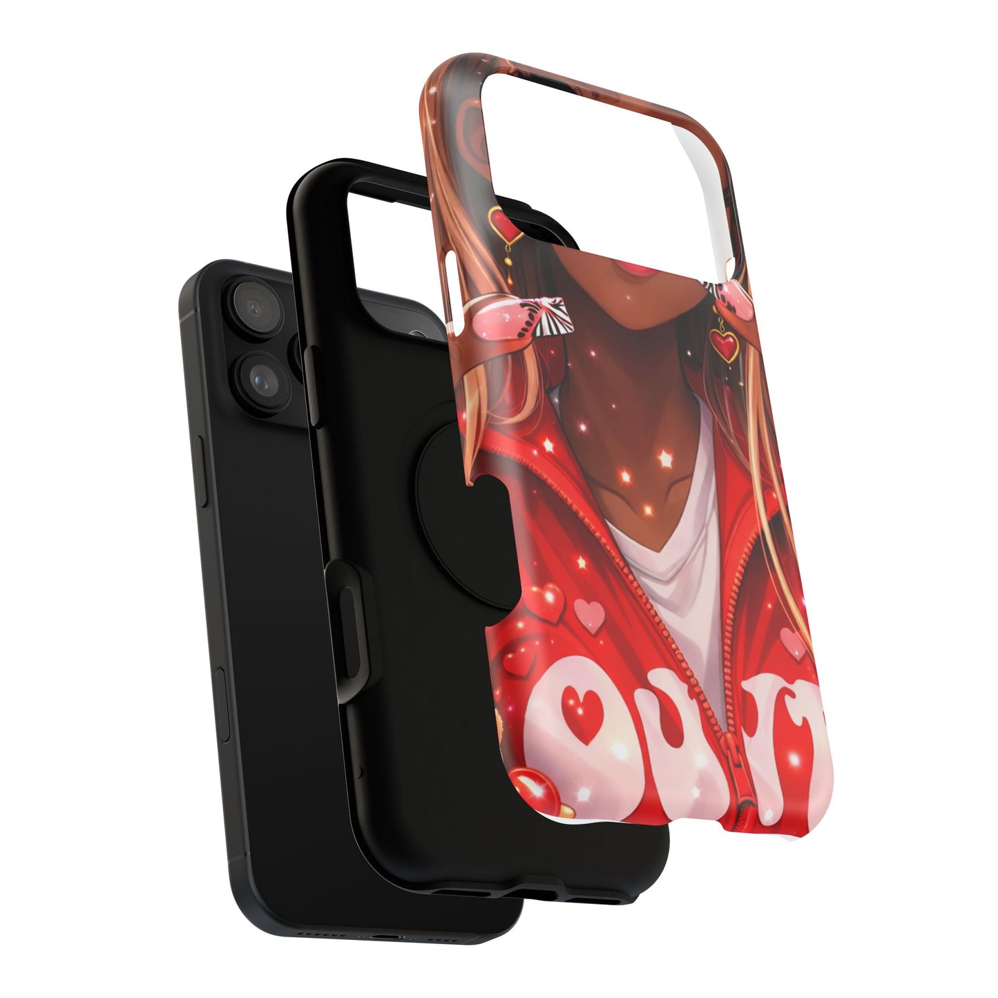 Love Phone Case — Red Heart Jacket Impact-Resistant Case