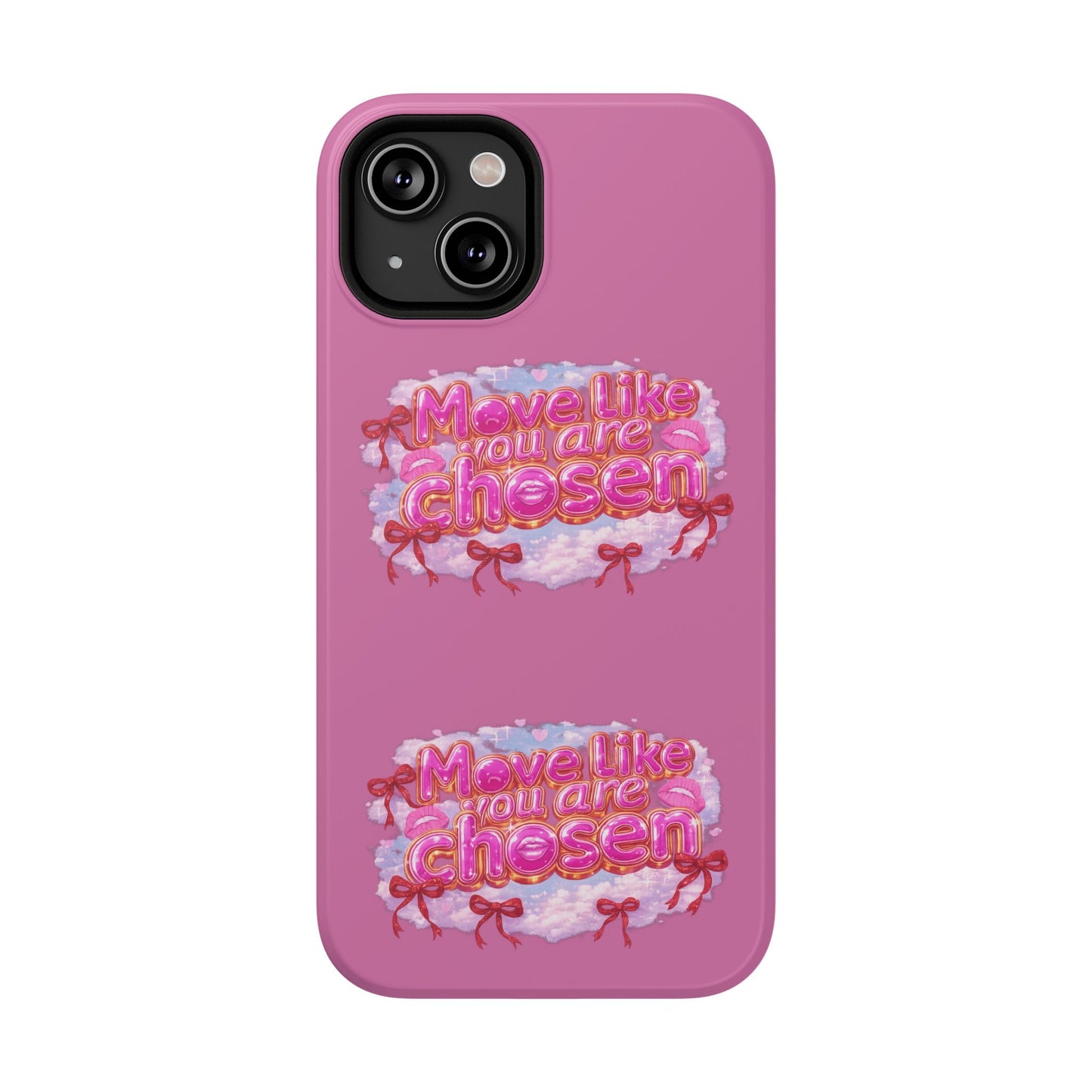 Impact-Resistant Phone Case — “Move Like You Are Chosen” Pink Floral Design