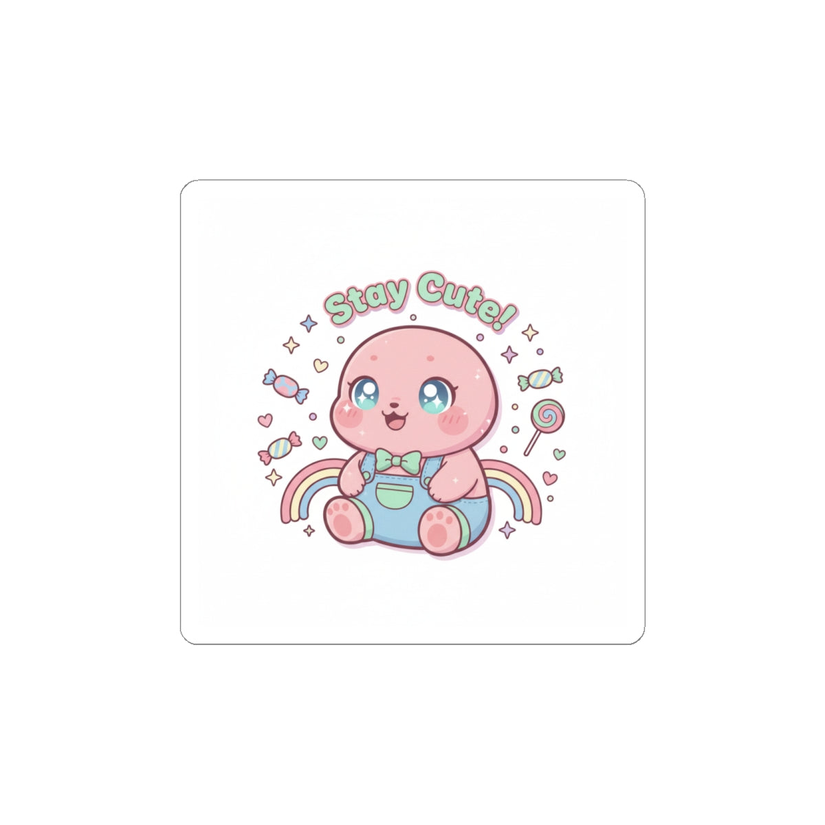 Kawaii Baby Octopus Kiss-Cut Stickers | Pastel Candy Cutecore, Y2K kawaii