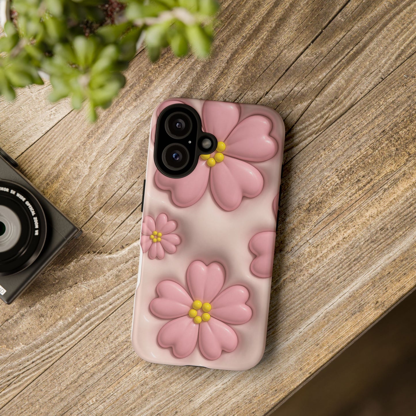 Floral Phone Case, Tough Cases for Women, Cute Flower iPhone Cover, Soft Pink Floral Design, Spring Accessories