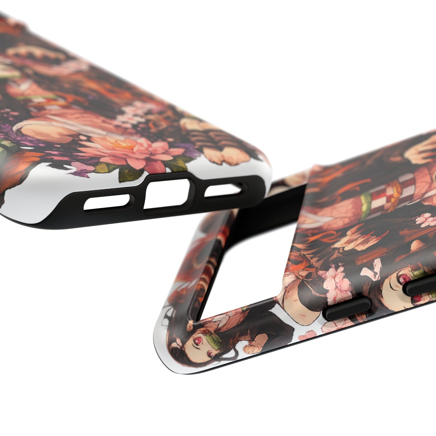 Anime Phone Case — Floral Nezuko Pattern Tough Case