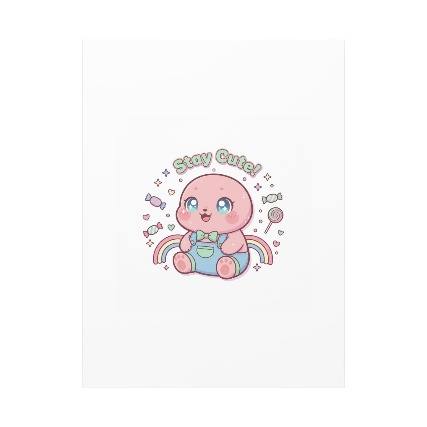 Stay Cute Kawaii Octopus Canvas | Cutecore Pastel, Candy kawaii art