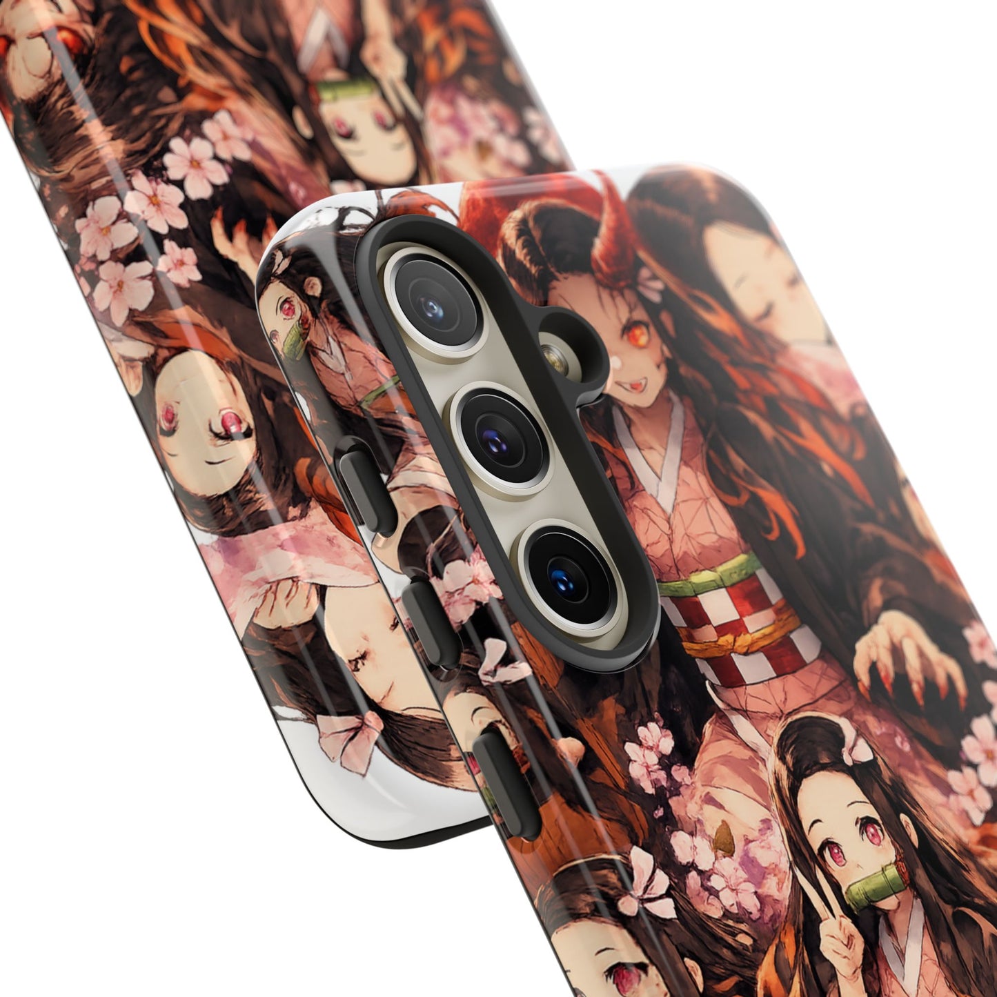 Anime Phone Case — Floral Nezuko Pattern Tough Case