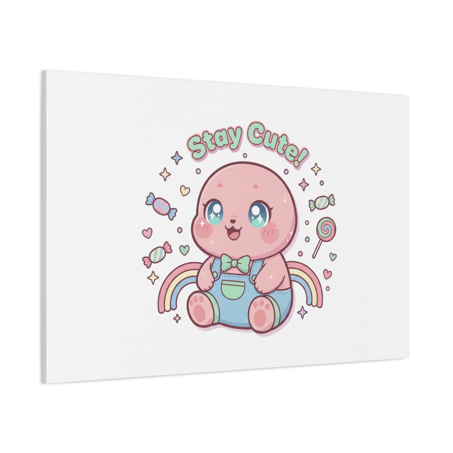 Stay Cute Kawaii Octopus Canvas | Cutecore Pastel, Candy kawaii art
