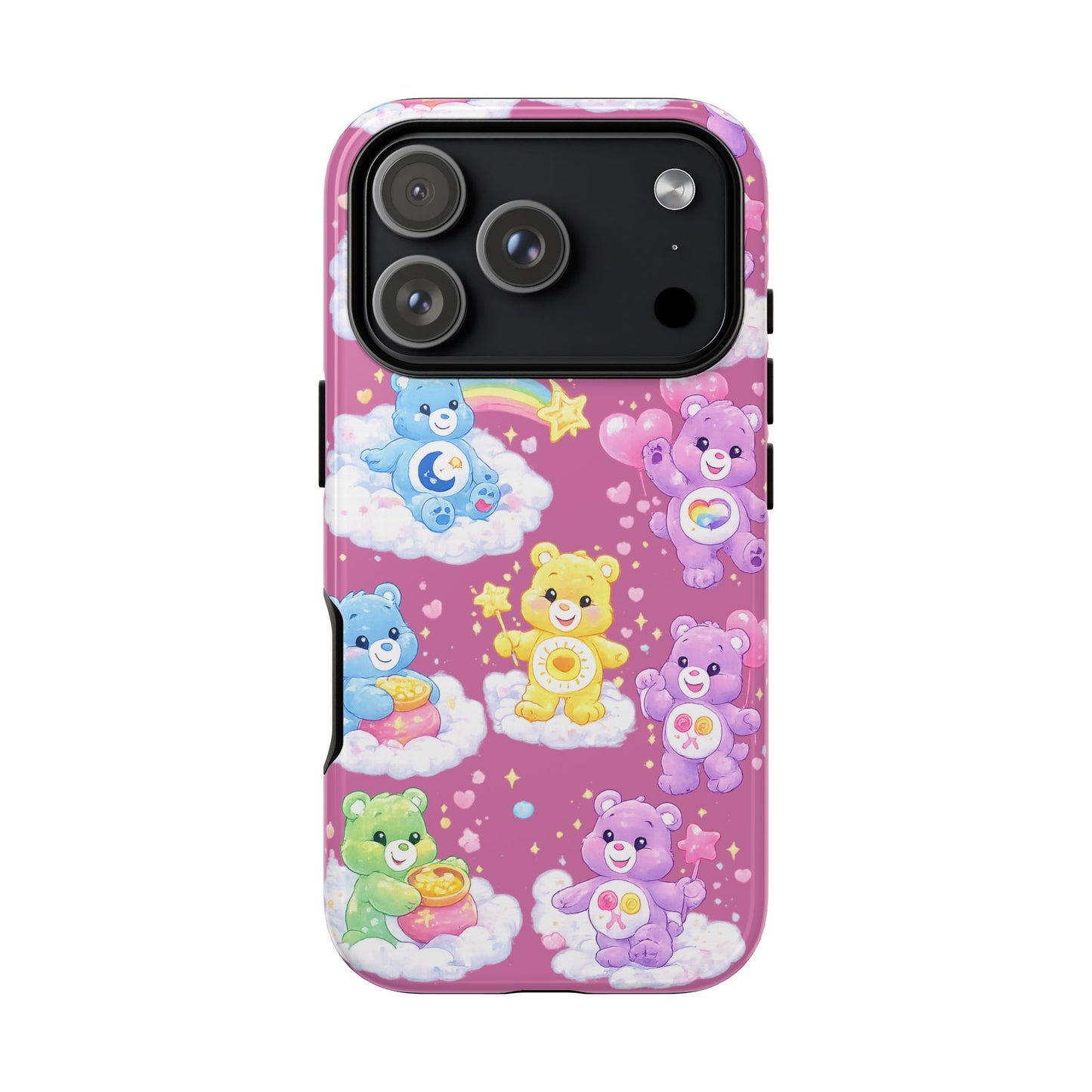 Cute Care Bears Tough Phone Case – Colorful Cloud Pattern, 'Tough Cases'