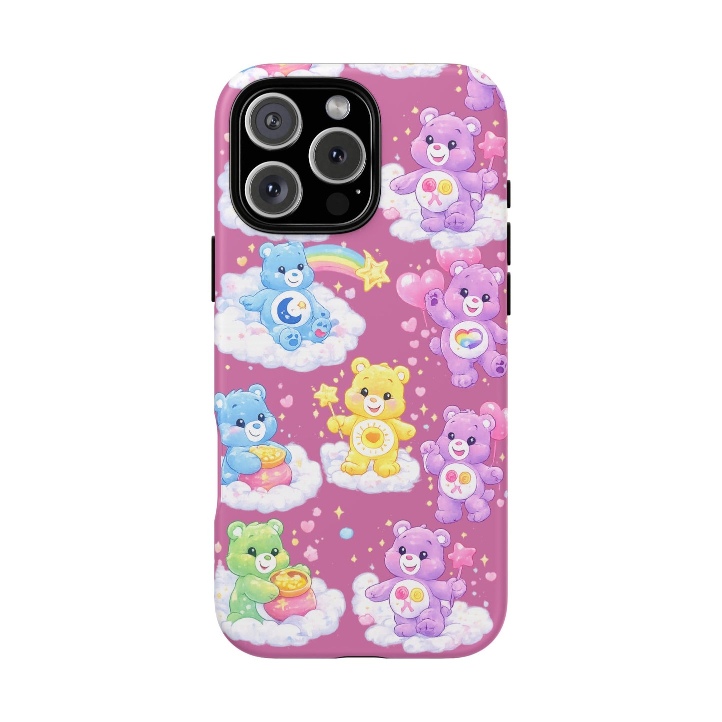 Cute Care Bears Tough Phone Case – Colorful Cloud Pattern, 'Tough Cases'