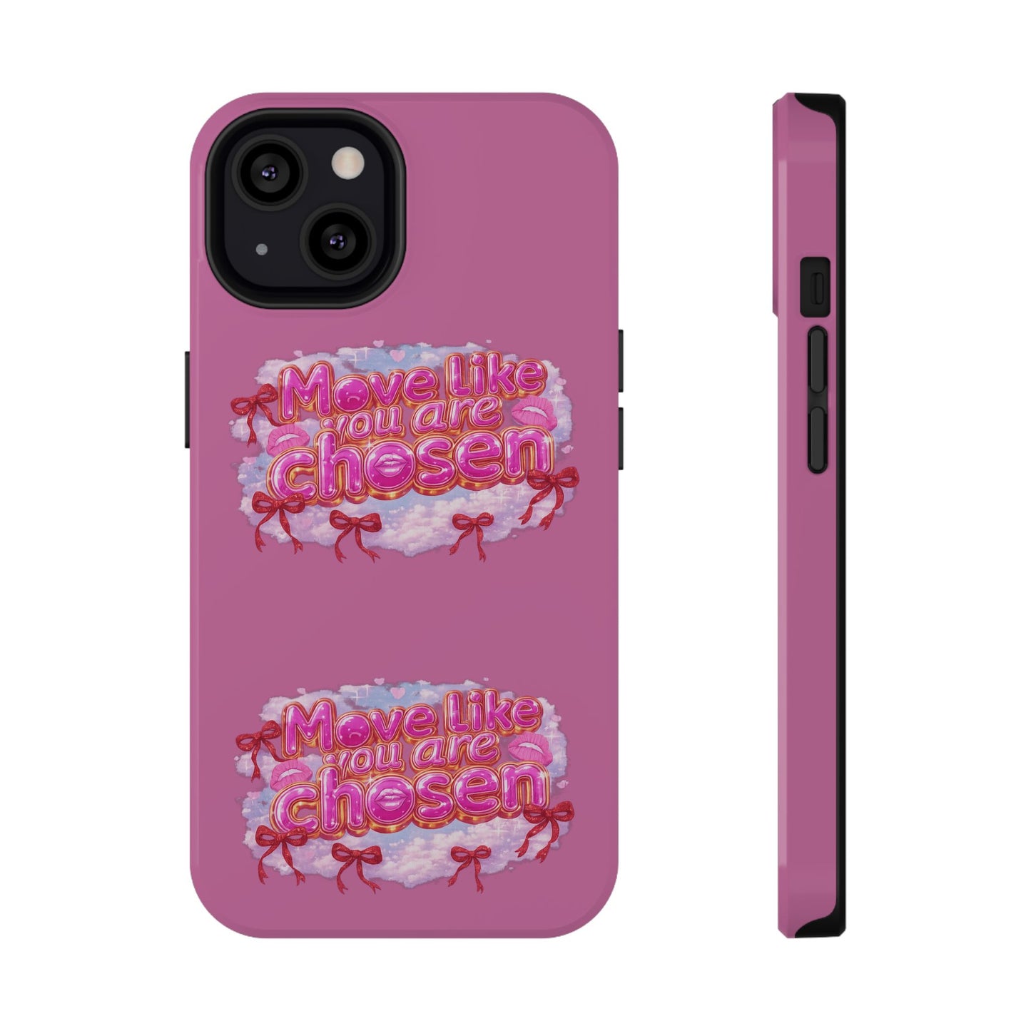 Impact-Resistant Phone Case — “Move Like You Are Chosen” Pink Floral Design