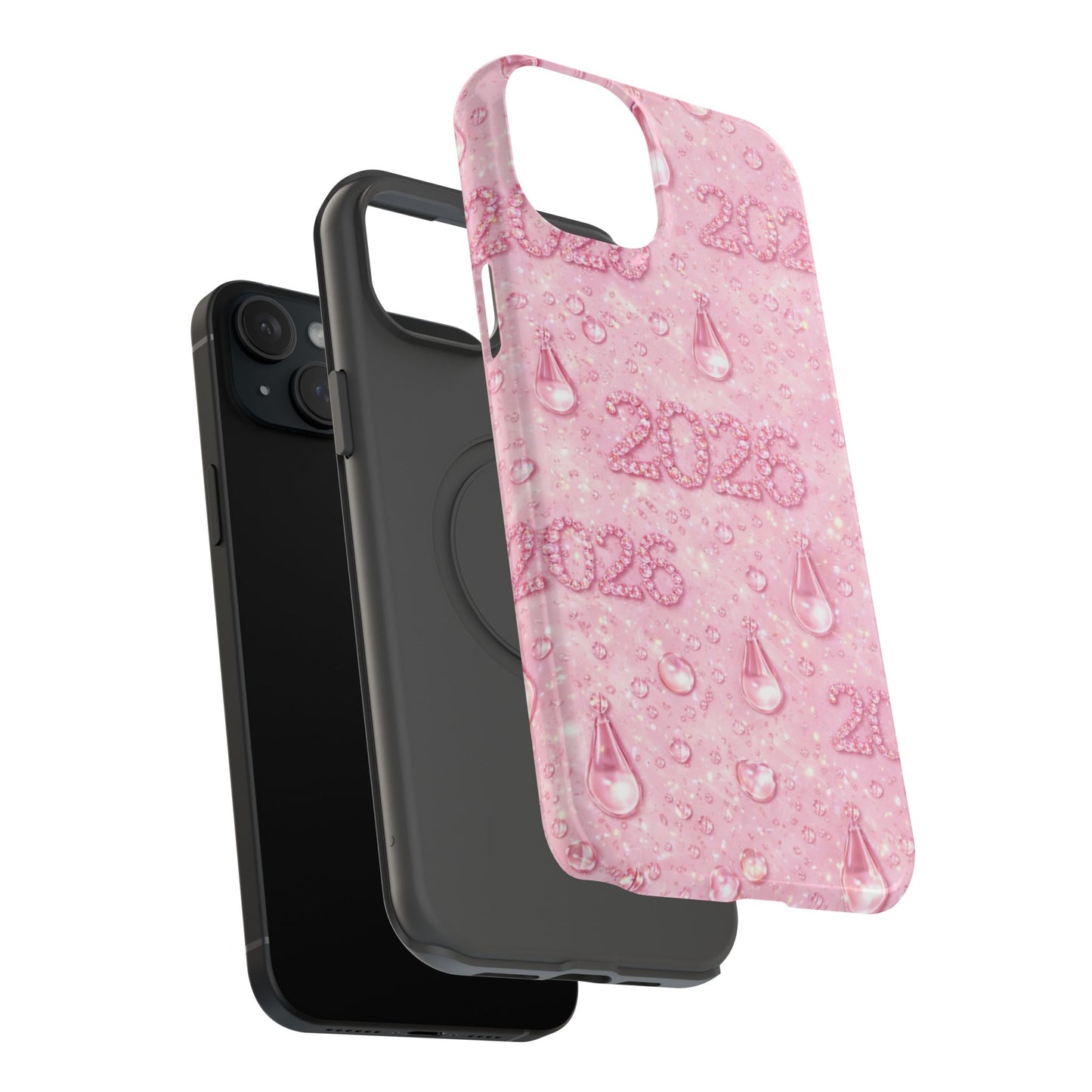 2026 Pink Waterdrop Phone Case — Impact-Resistant Protective Cover