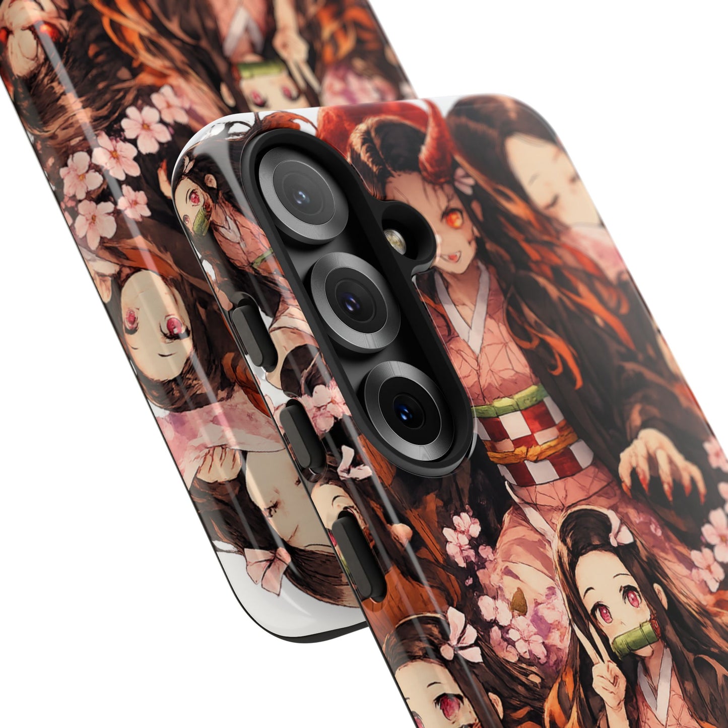 Anime Phone Case — Floral Nezuko Pattern Tough Case