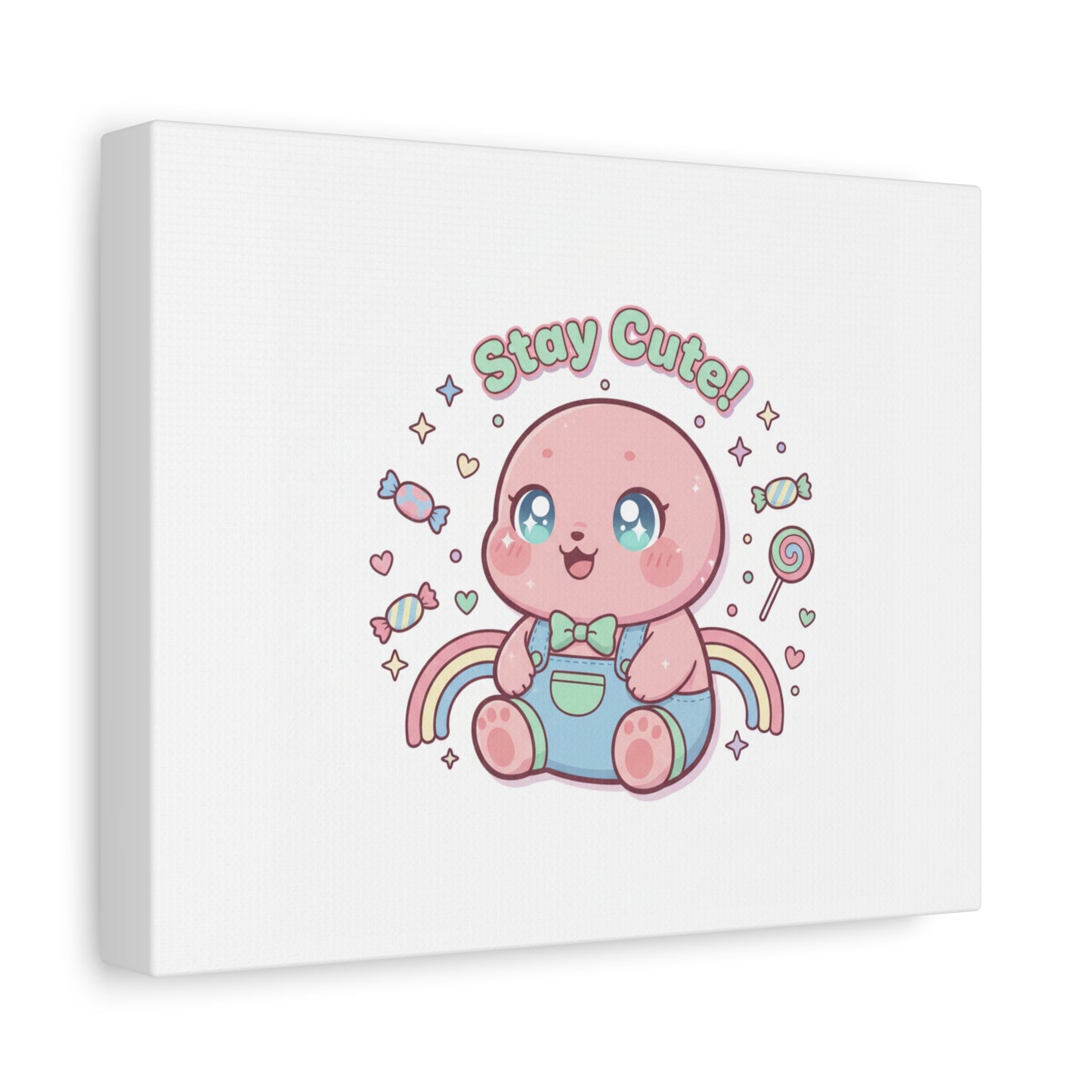 Stay Cute Kawaii Octopus Canvas | Cutecore Pastel, Candy kawaii art