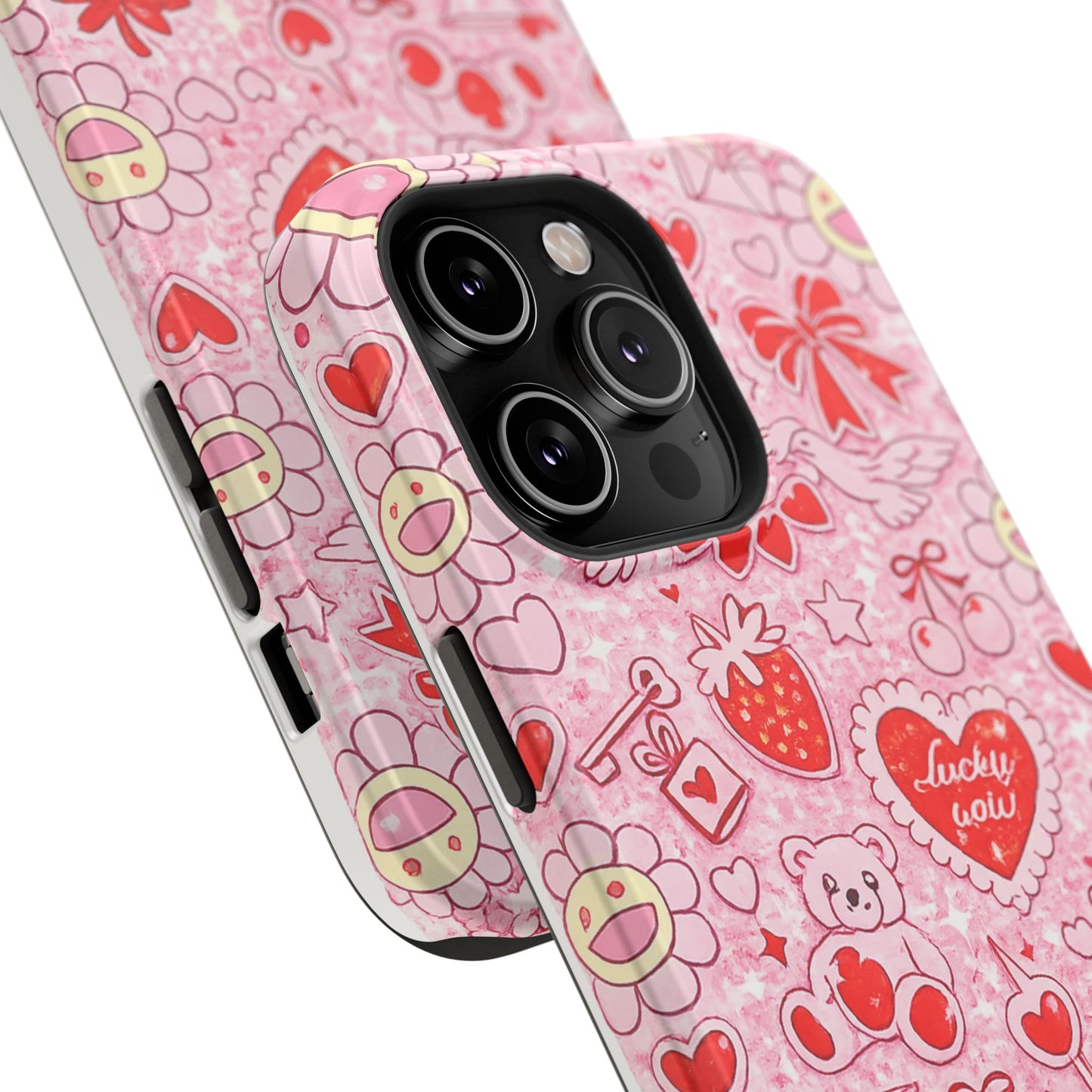 Cute Pink Kawaii Floral Phone Case — Impact-Resistant