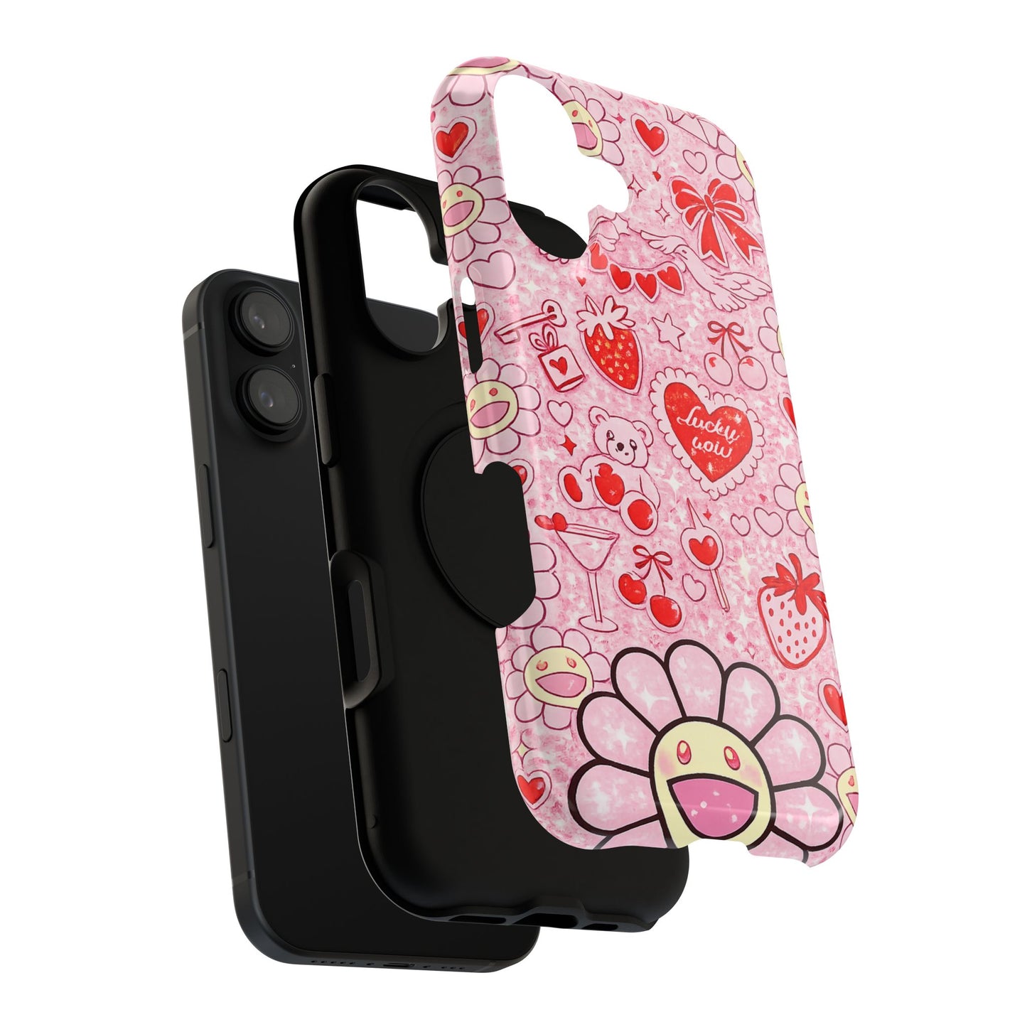 Cute Pink Kawaii Floral Phone Case — Impact-Resistant