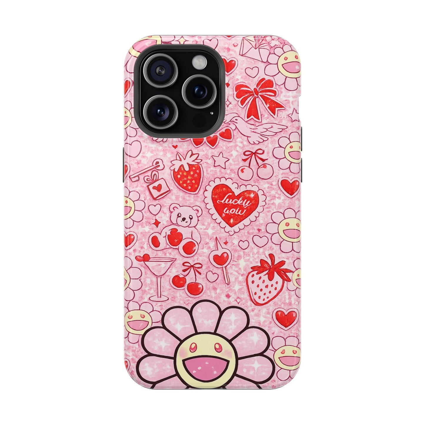 Cute Pink Kawaii Floral Phone Case — Impact-Resistant
