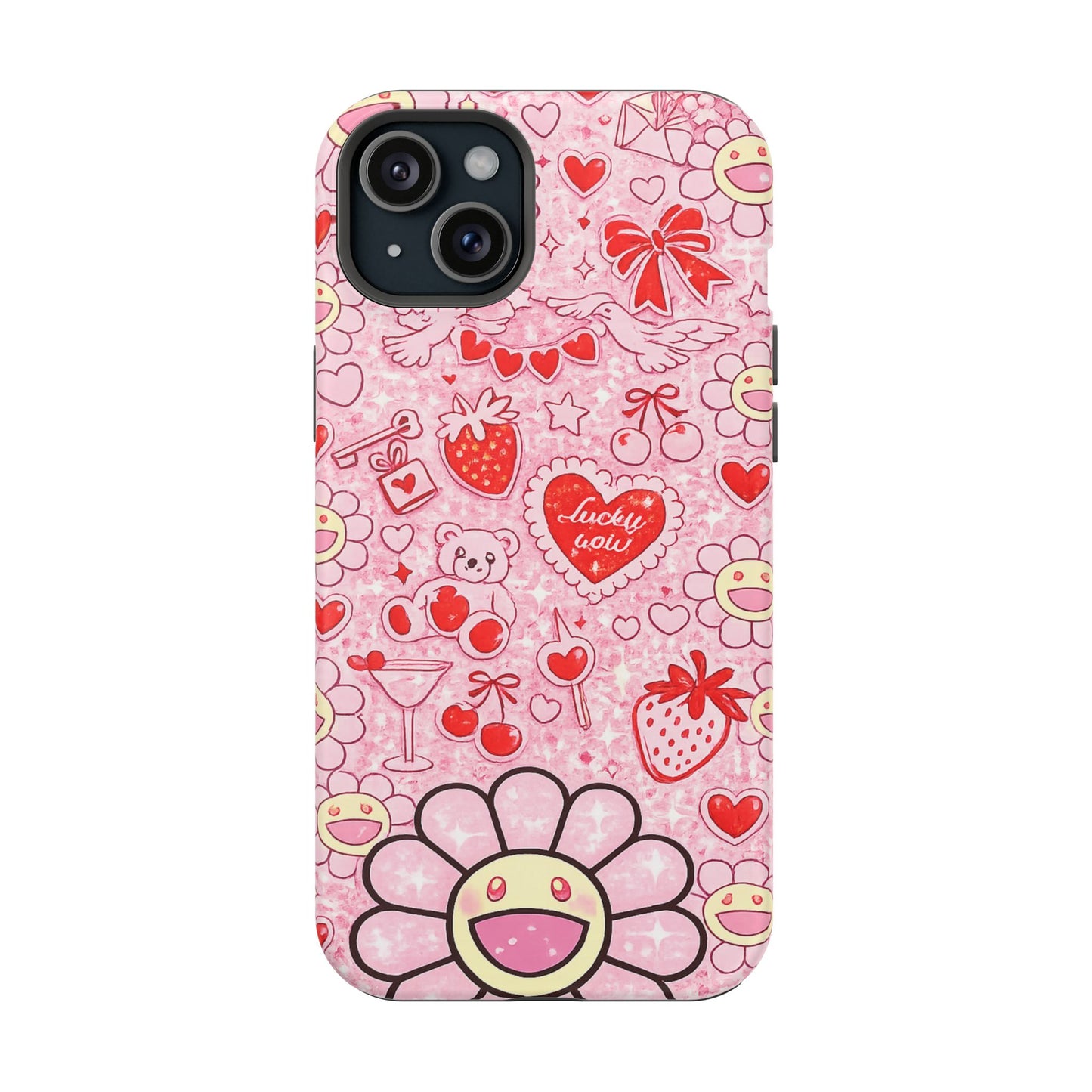 Cute Pink Kawaii Floral Phone Case — Impact-Resistant