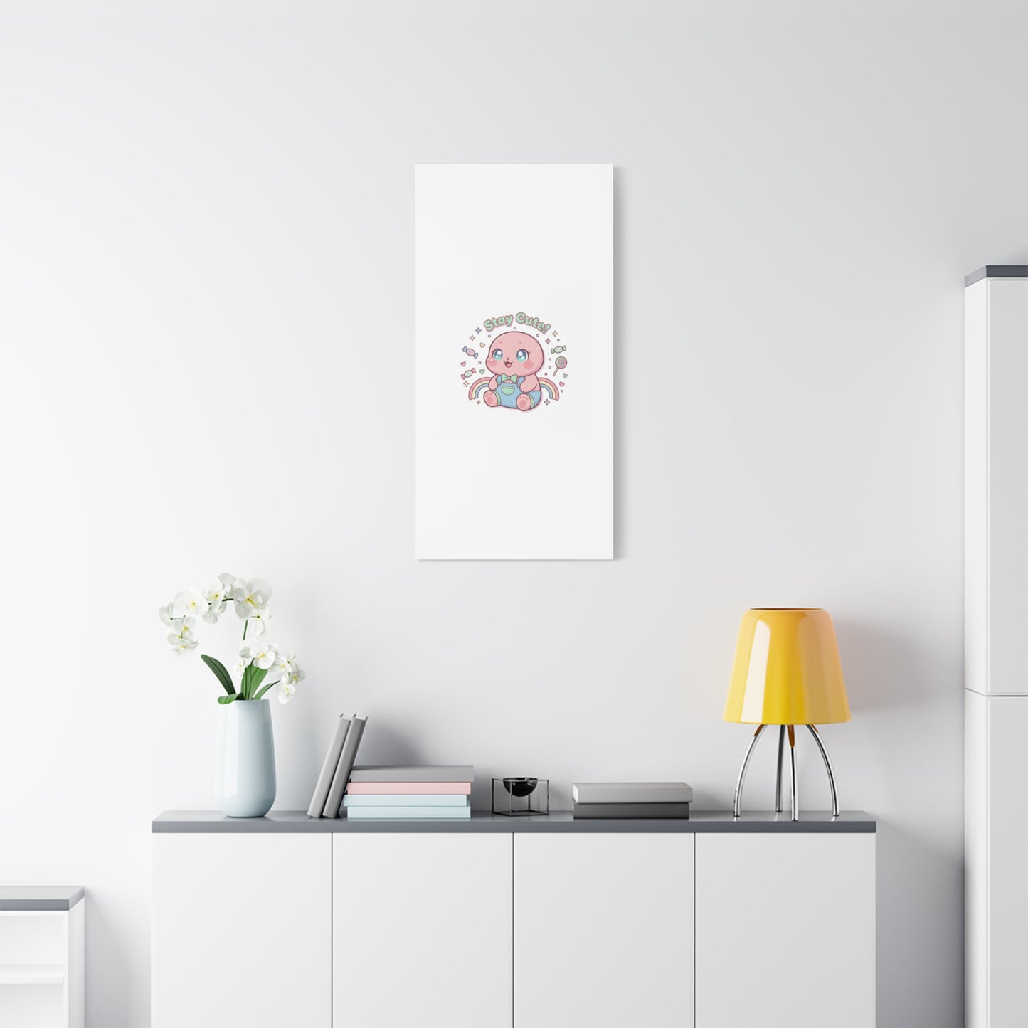 Stay Cute Kawaii Octopus Canvas | Cutecore Pastel, Candy kawaii art