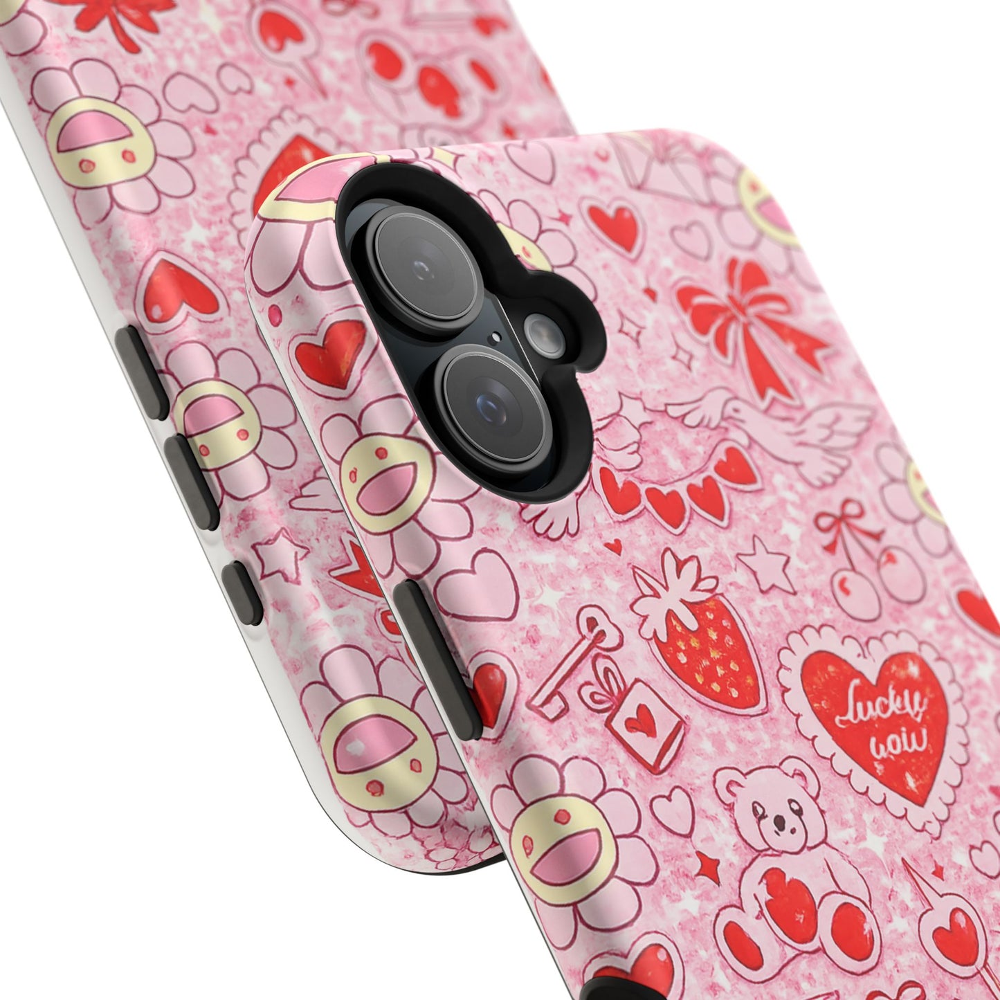 Cute Pink Kawaii Floral Phone Case — Impact-Resistant