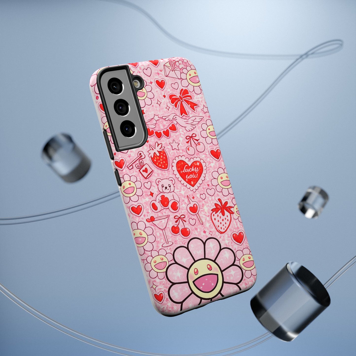 Cute Pink Kawaii Floral Phone Case — Impact-Resistant