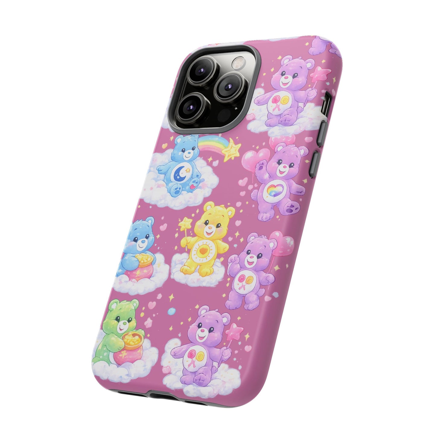 Cute Care Bears Tough Phone Case – Colorful Cloud Pattern, 'Tough Cases'