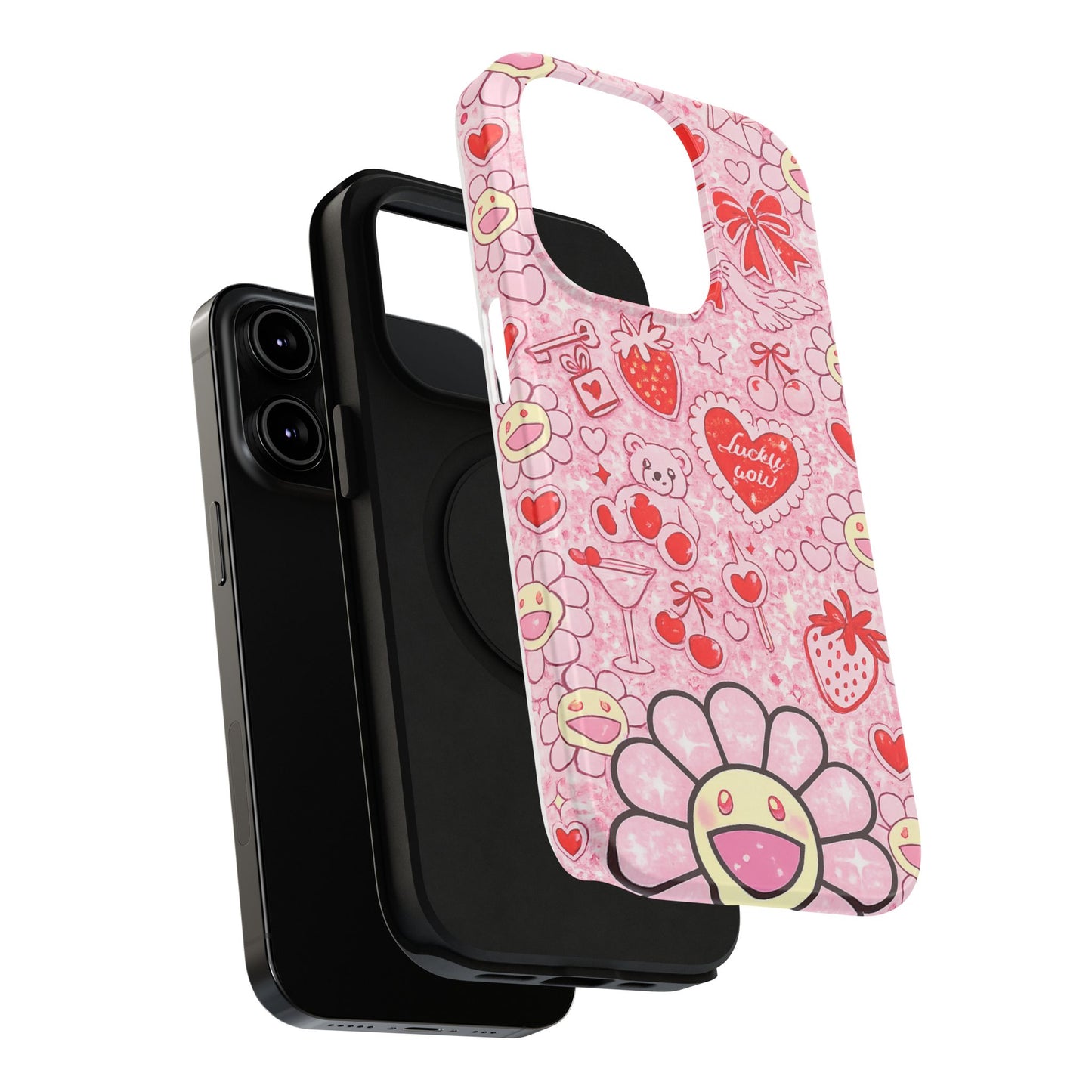 Cute Pink Kawaii Floral Phone Case — Impact-Resistant