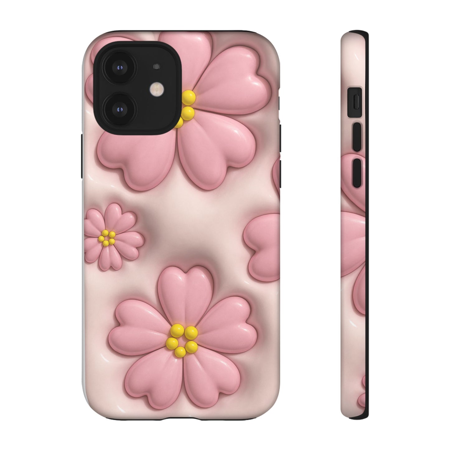 Floral Phone Case, Tough Cases for Women, Cute Flower iPhone Cover, Soft Pink Floral Design, Spring Accessories