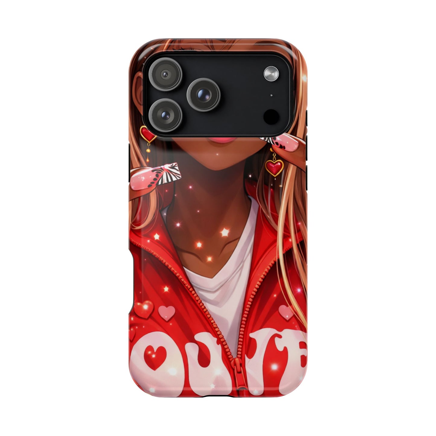 Love Phone Case — Red Heart Jacket Impact-Resistant Case