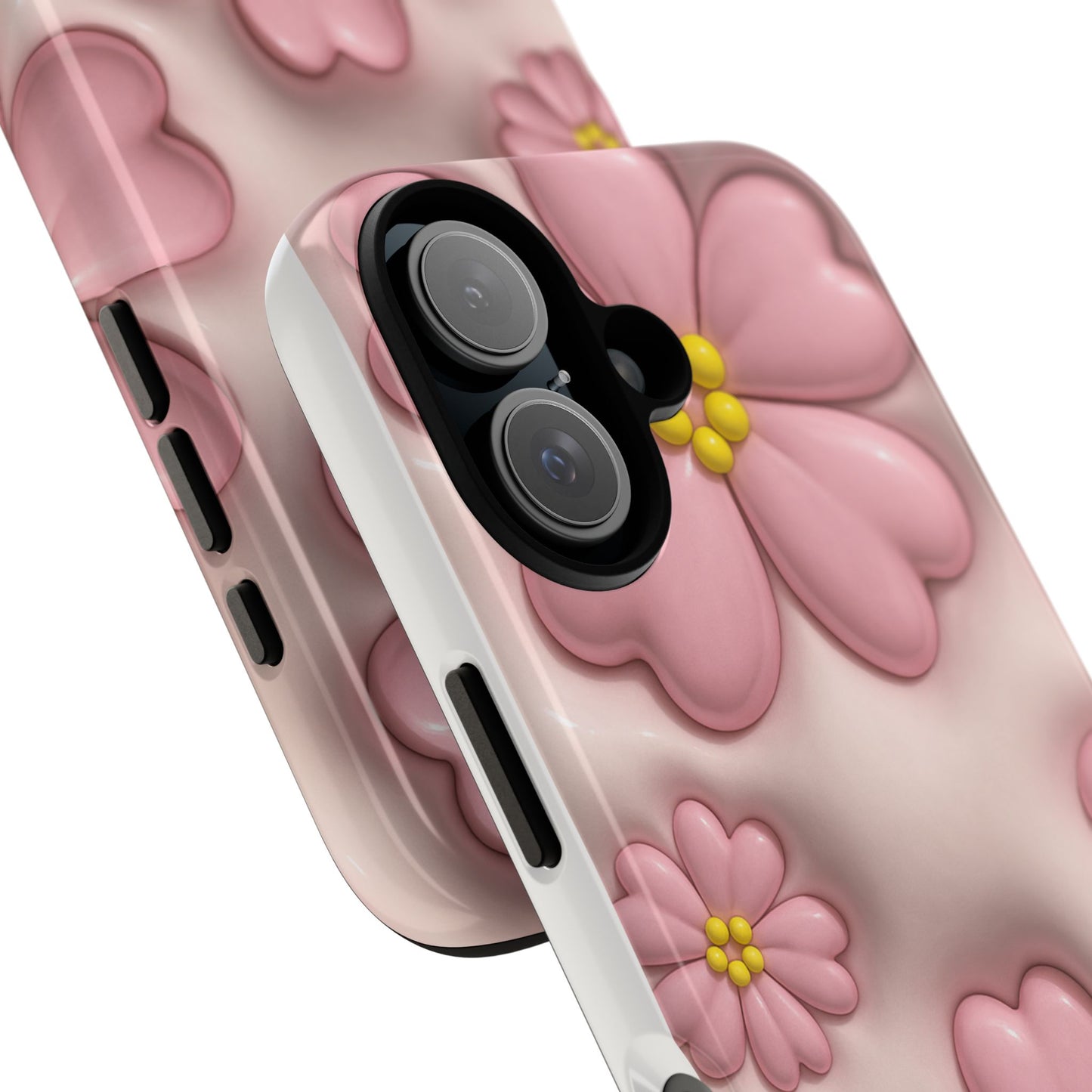 Floral Phone Case, Tough Cases for Women, Cute Flower iPhone Cover, Soft Pink Floral Design, Spring Accessories