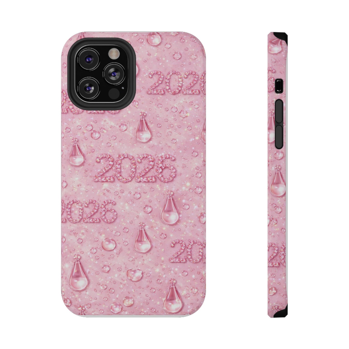2026 Pink Waterdrop Phone Case — Impact-Resistant Protective Cover