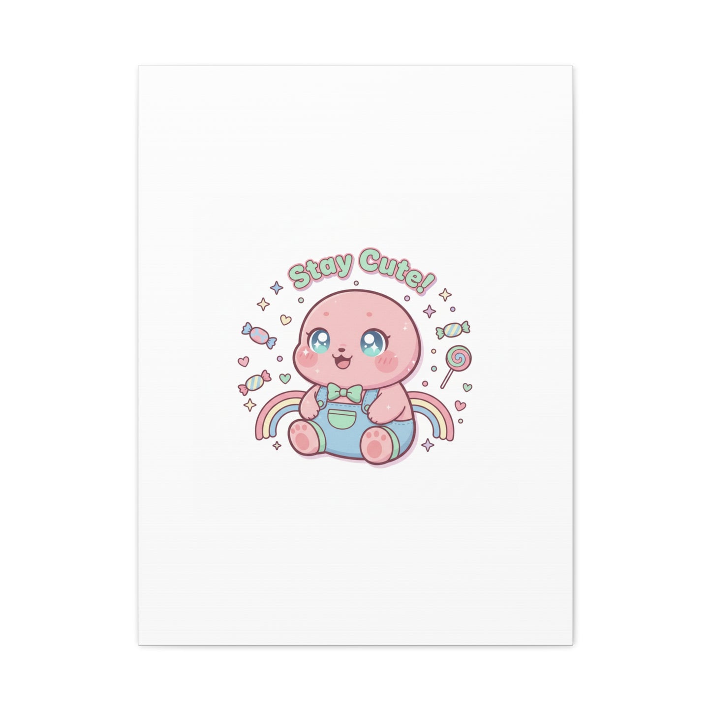 Stay Cute Kawaii Octopus Canvas | Cutecore Pastel, Candy kawaii art