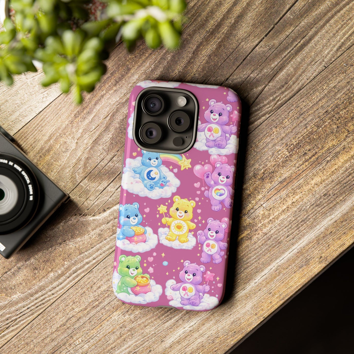 Cute Care Bears Tough Phone Case – Colorful Cloud Pattern, 'Tough Cases'