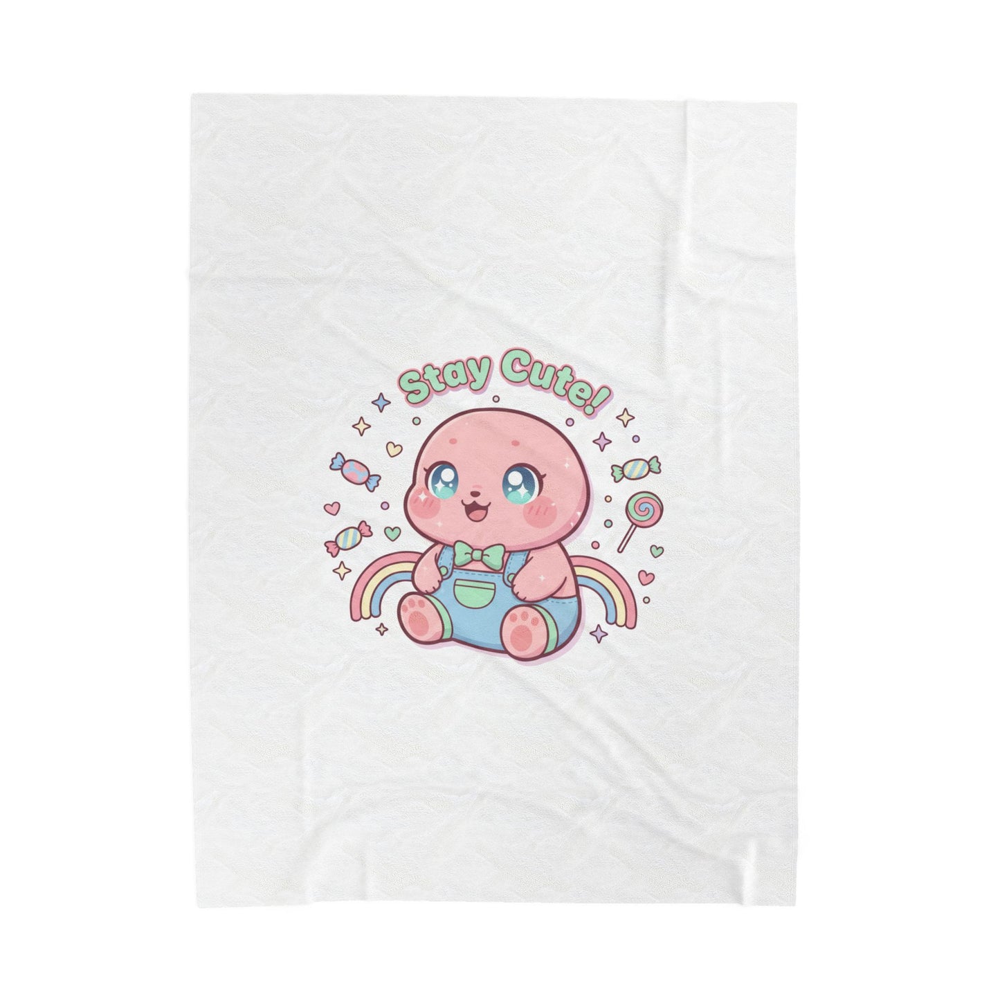 Stay Cute Kawaii Plush Blanket | Pastel Candycore, Y2K Cute Aesthetic