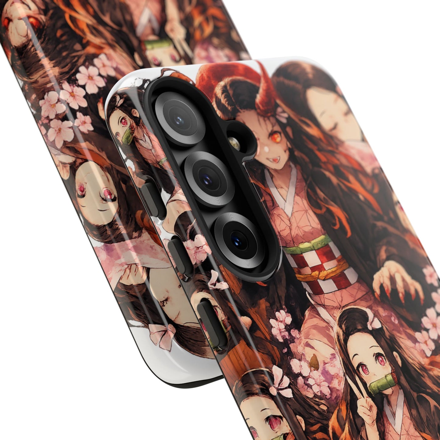 Anime Phone Case — Floral Nezuko Pattern Tough Case