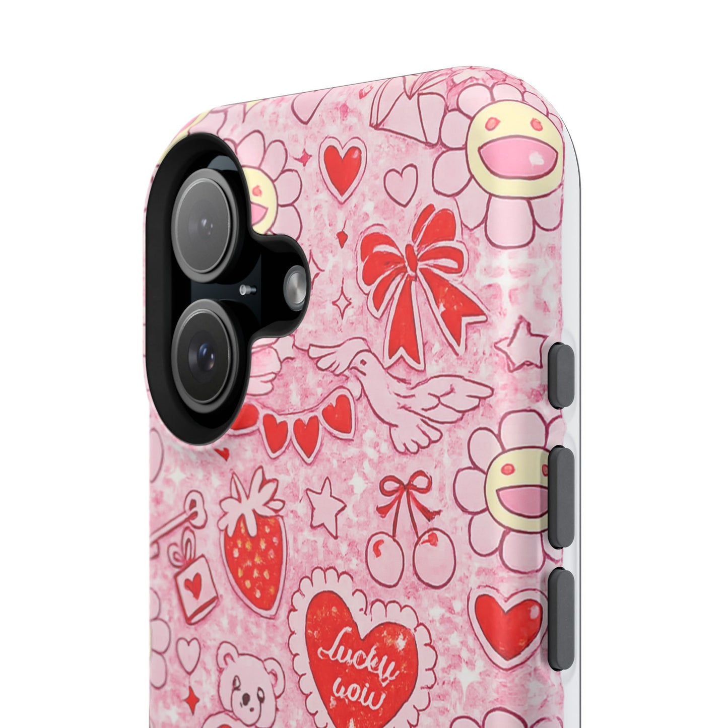 Cute Pink Kawaii Floral Phone Case — Impact-Resistant