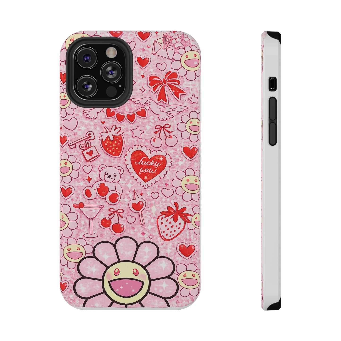 Cute Pink Kawaii Floral Phone Case — Impact-Resistant