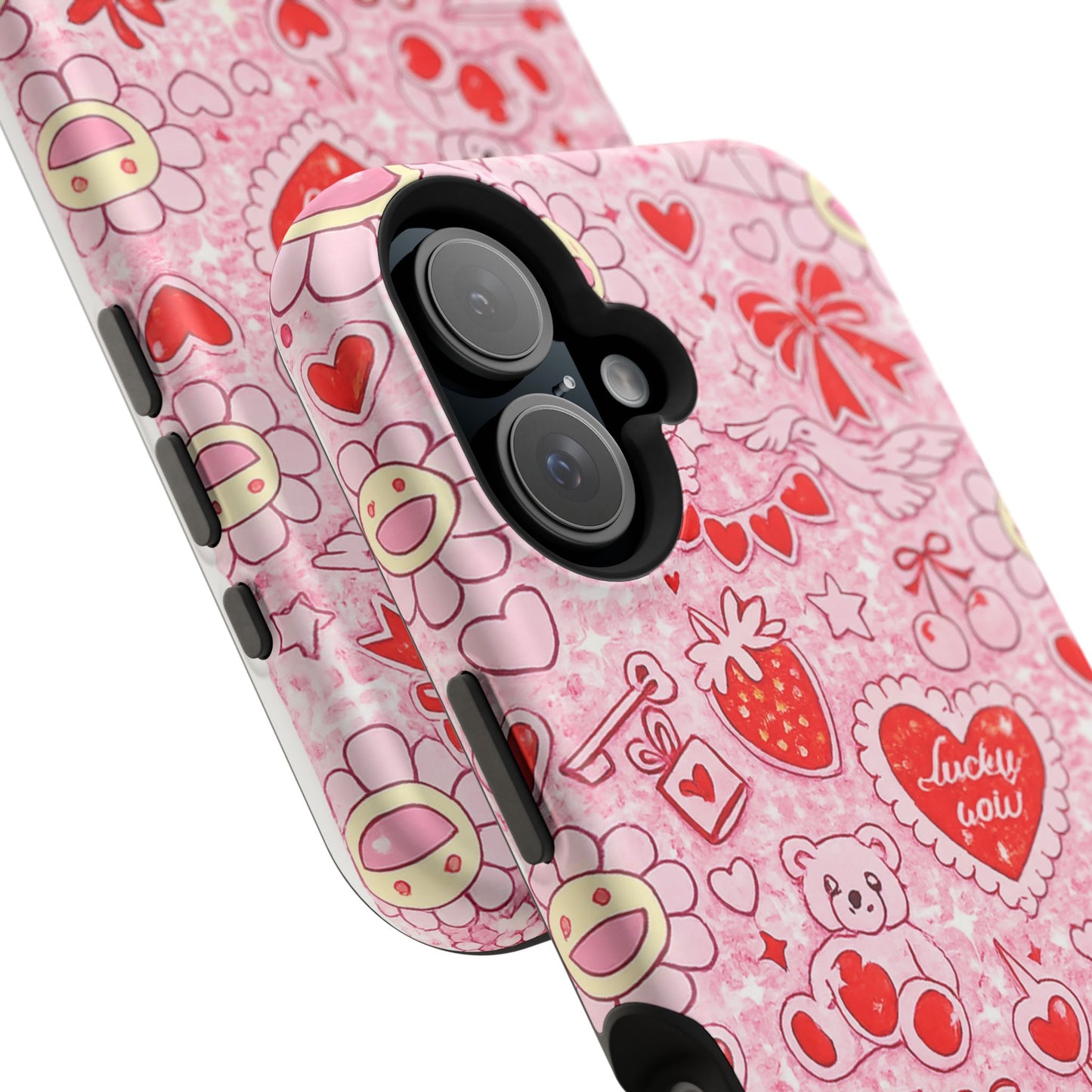 Cute Pink Kawaii Floral Phone Case — Impact-Resistant