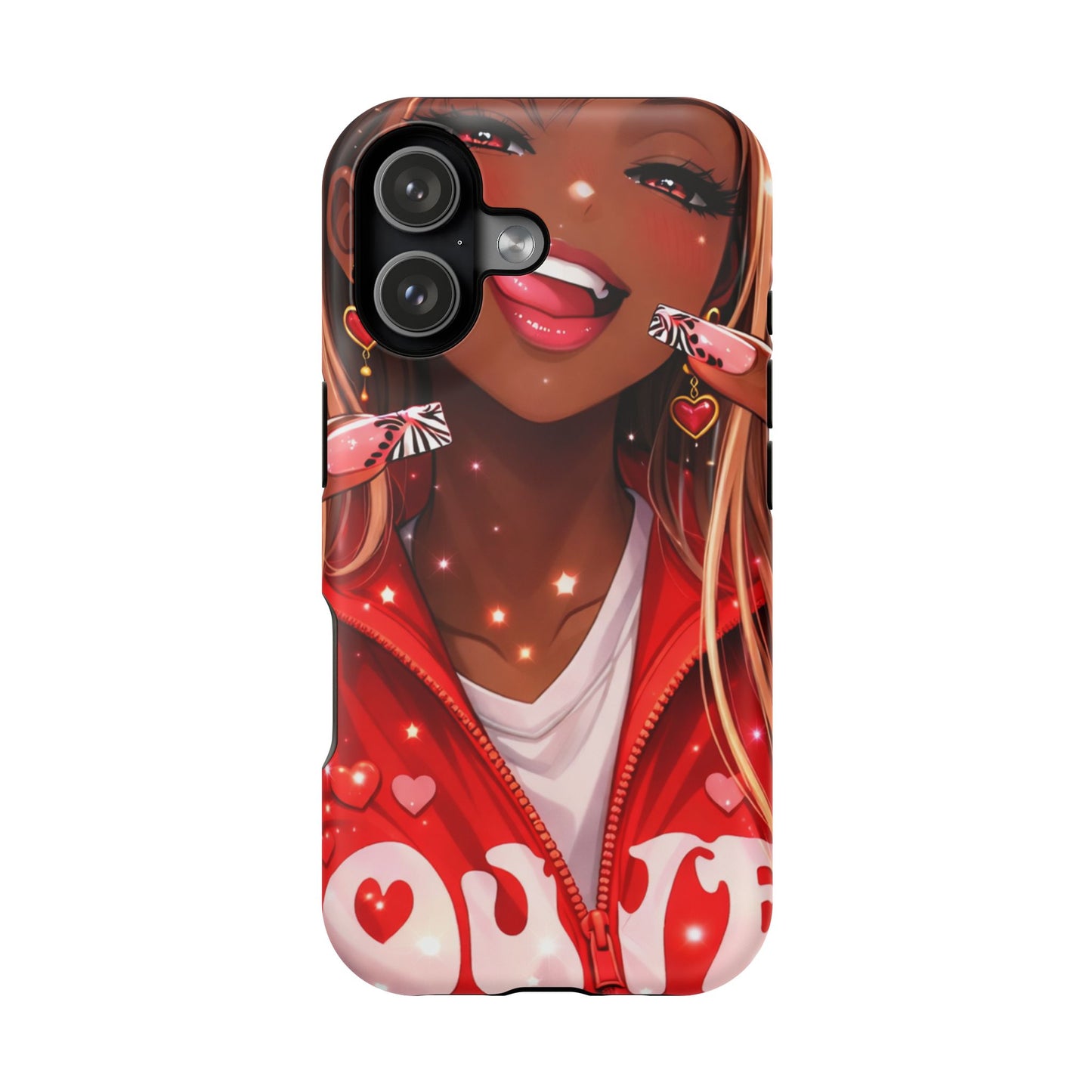Love Phone Case — Red Heart Jacket Impact-Resistant Case
