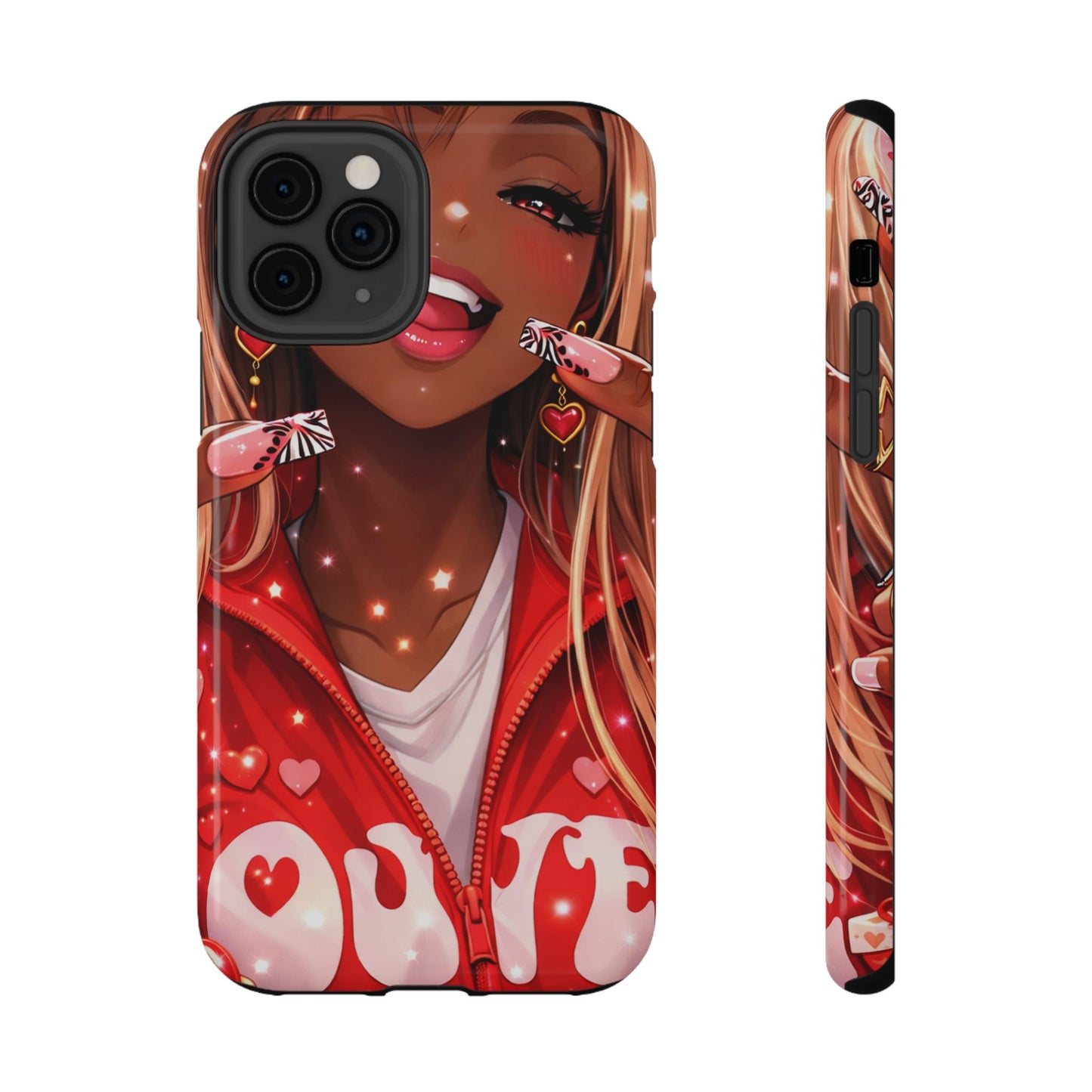 Love Phone Case — Red Heart Jacket Impact-Resistant Case