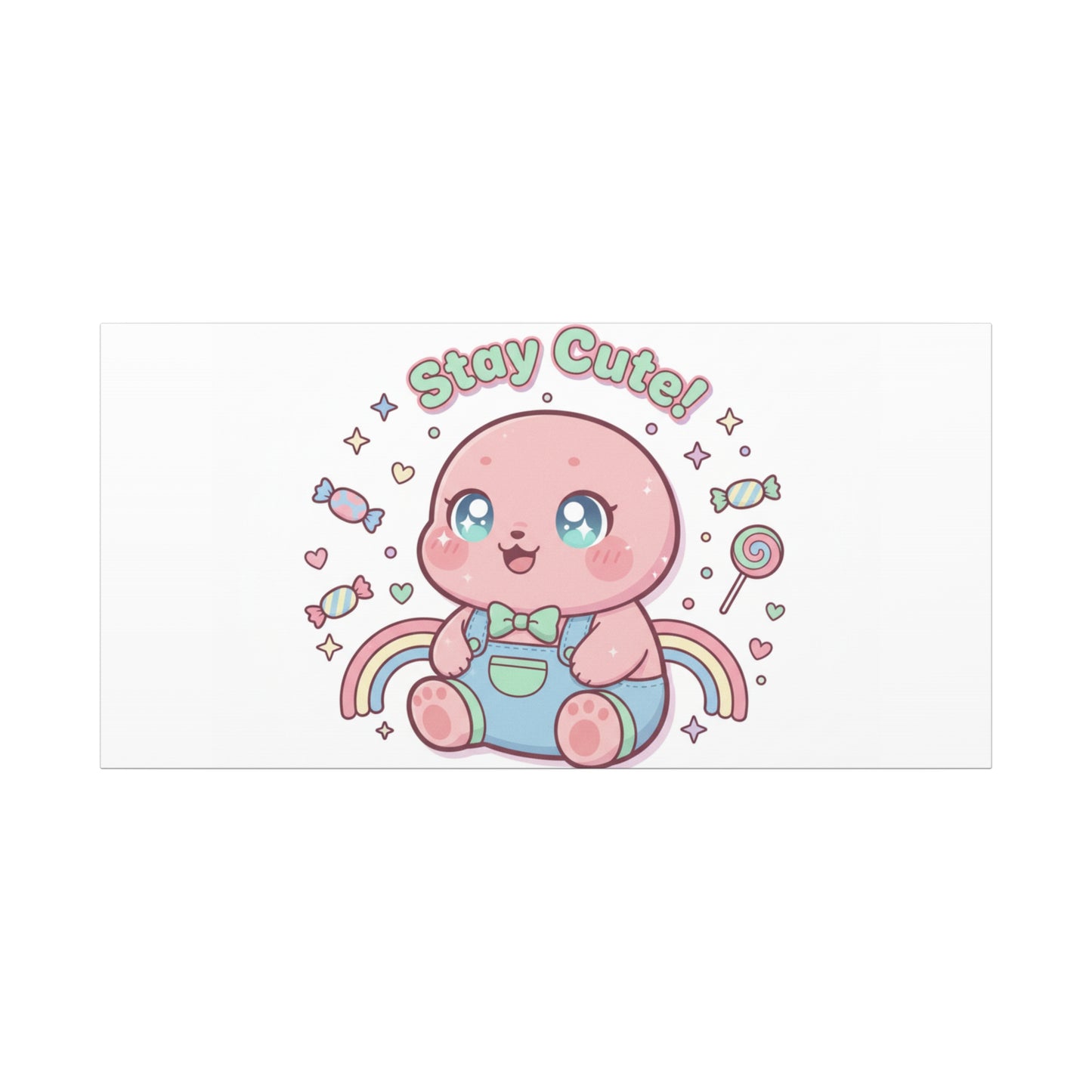 Stay Cute Kawaii Octopus Canvas | Cutecore Pastel, Candy kawaii art