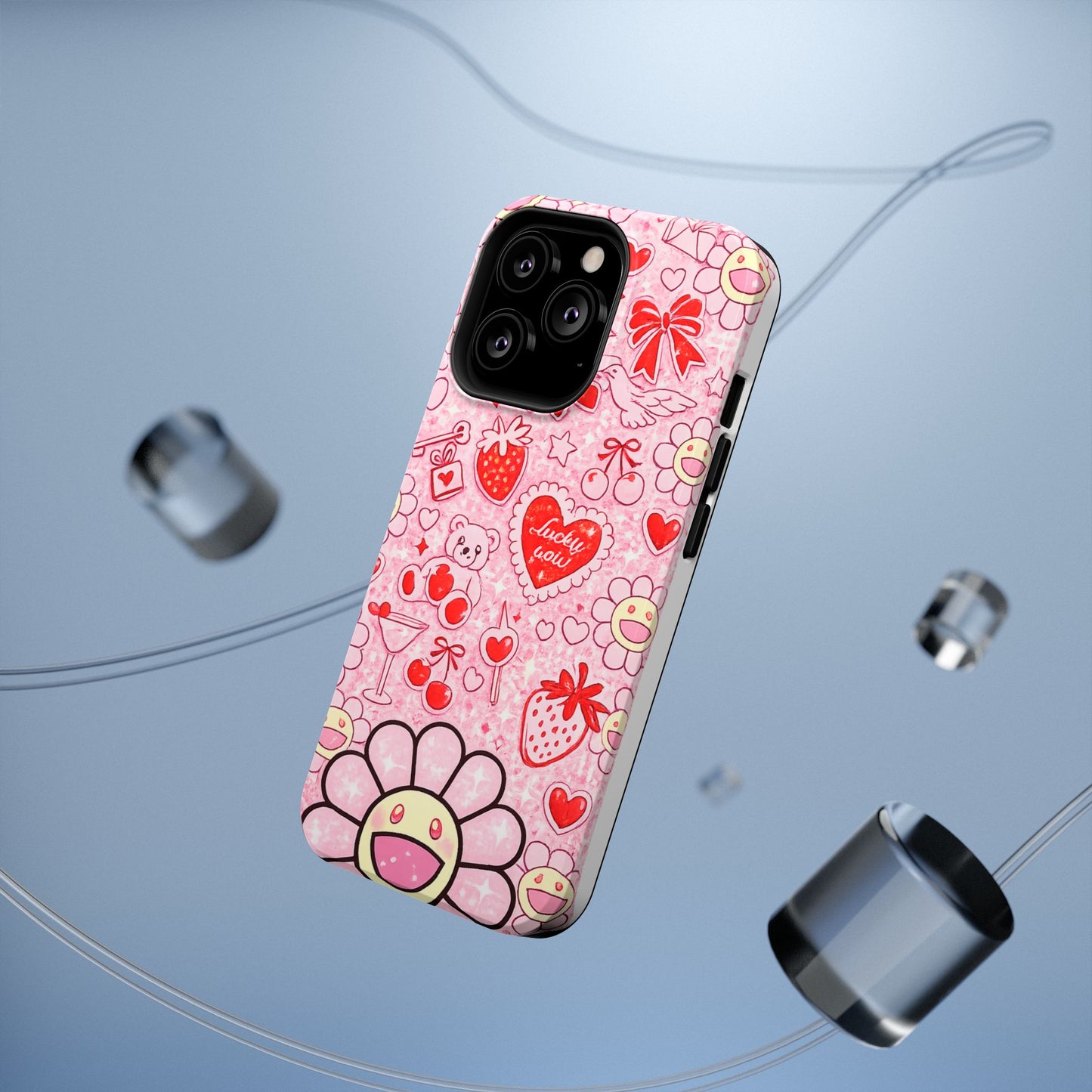 Cute Pink Kawaii Floral Phone Case — Impact-Resistant