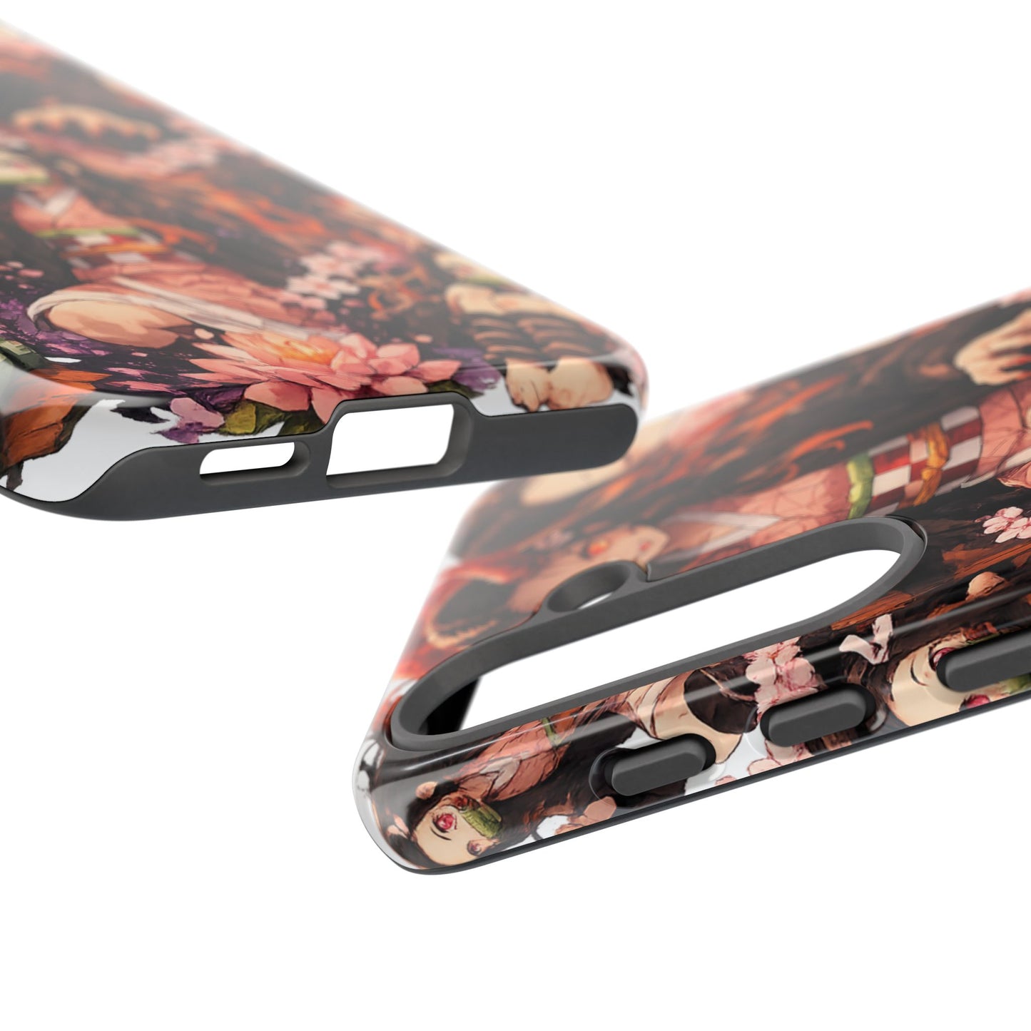 Anime Phone Case — Floral Nezuko Pattern Tough Case