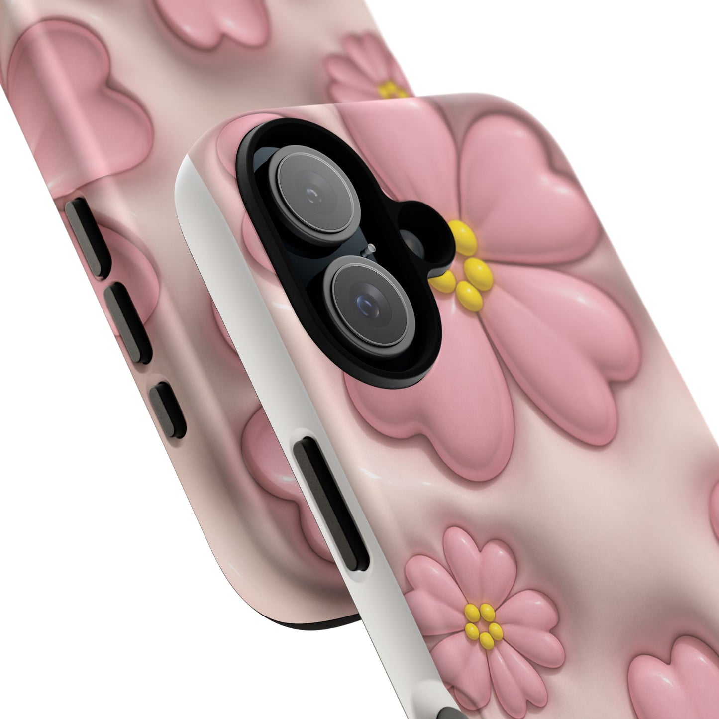 Floral Phone Case, Tough Cases for Women, Cute Flower iPhone Cover, Soft Pink Floral Design, Spring Accessories