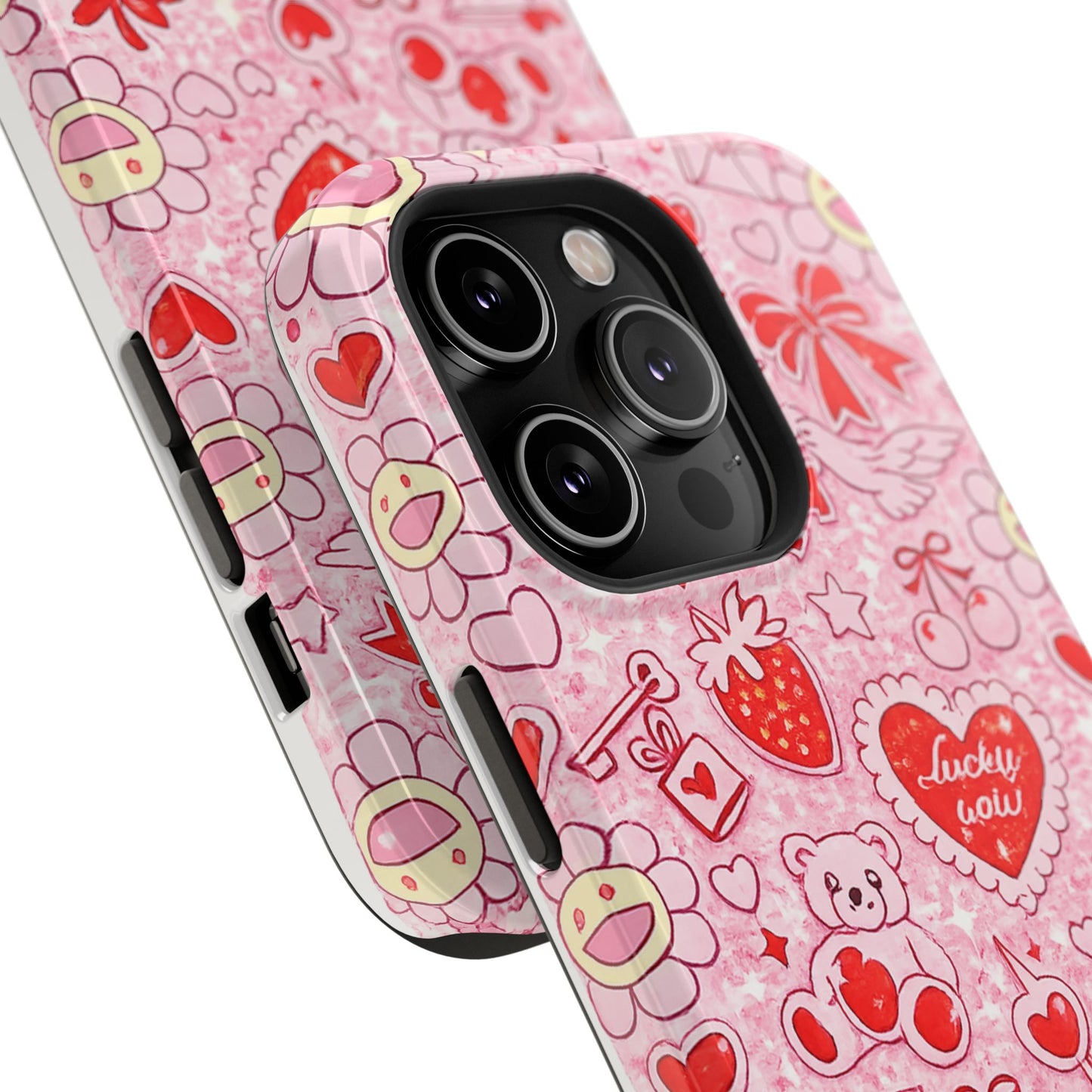 Cute Pink Kawaii Floral Phone Case — Impact-Resistant