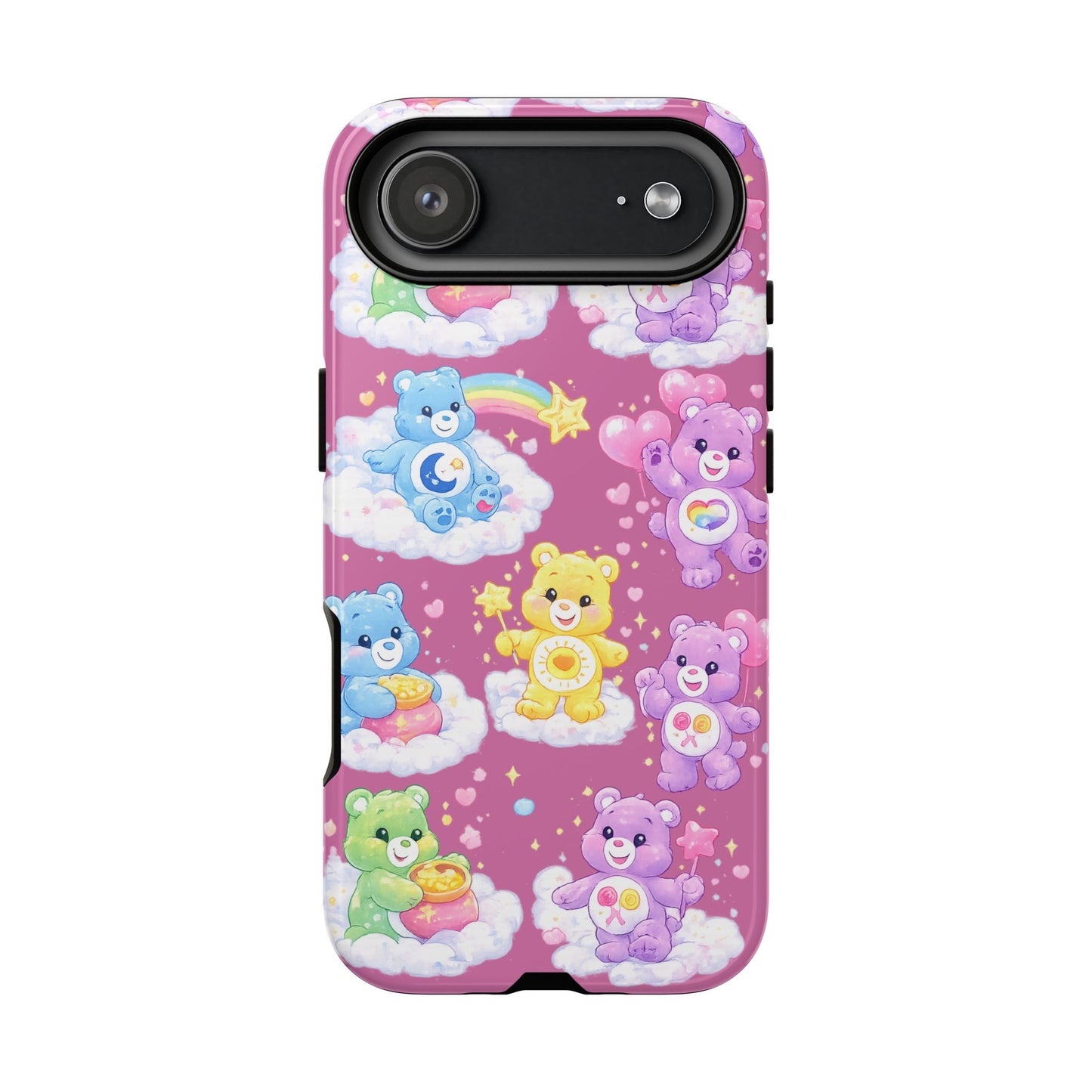 Cute Care Bears Tough Phone Case – Colorful Cloud Pattern, 'Tough Cases'