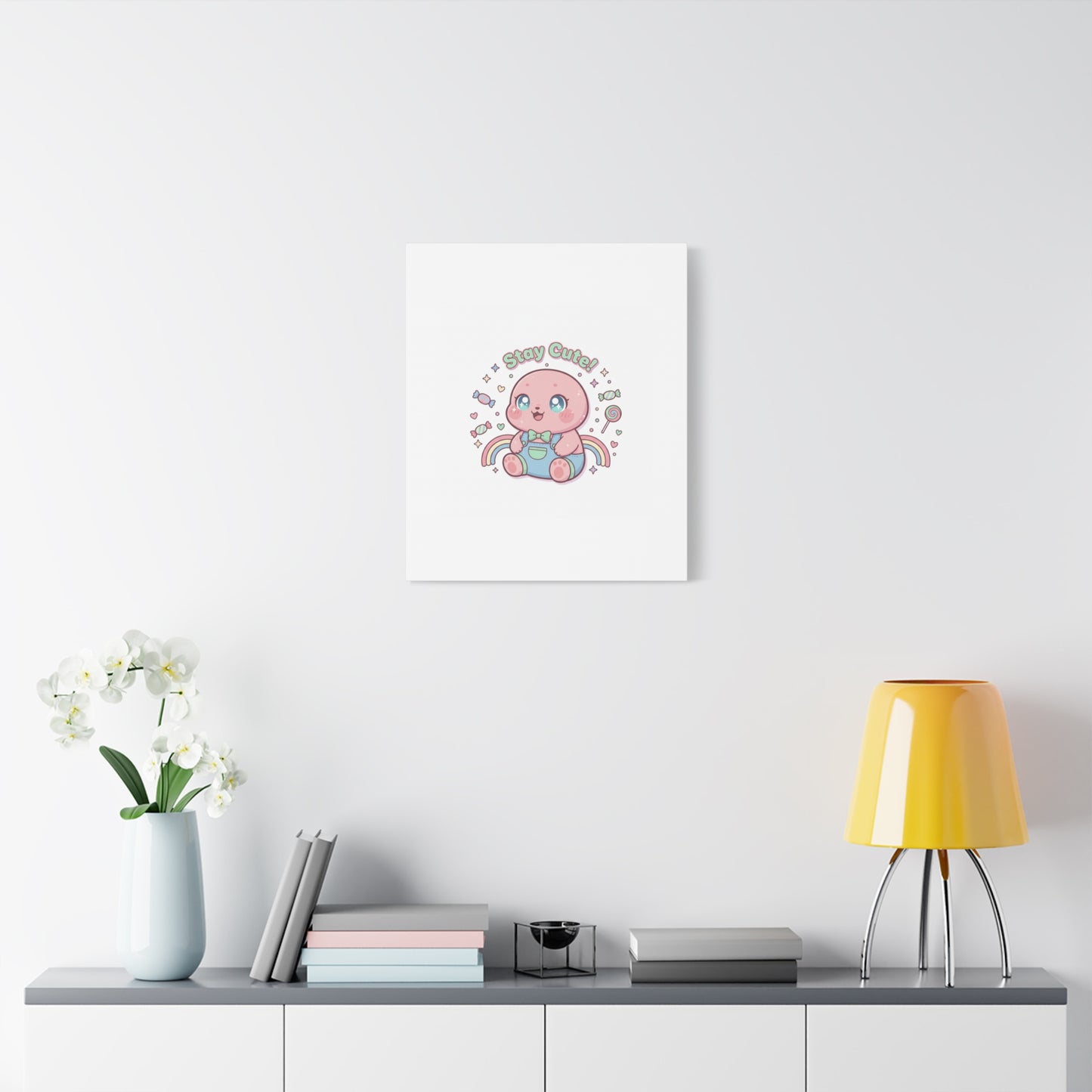 Stay Cute Kawaii Octopus Canvas | Cutecore Pastel, Candy kawaii art