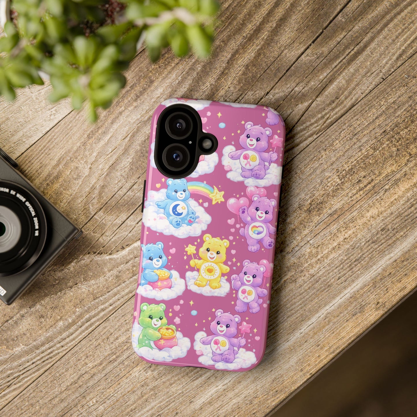 Cute Care Bears Tough Phone Case – Colorful Cloud Pattern, 'Tough Cases'