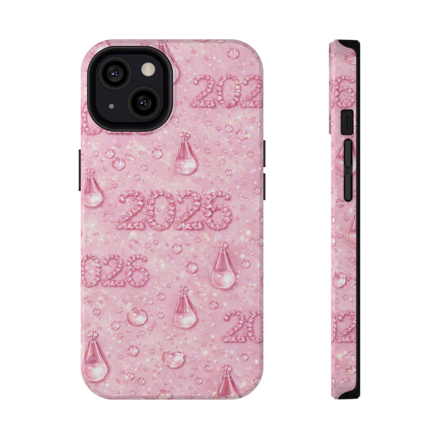 2026 Pink Waterdrop Phone Case — Impact-Resistant Protective Cover