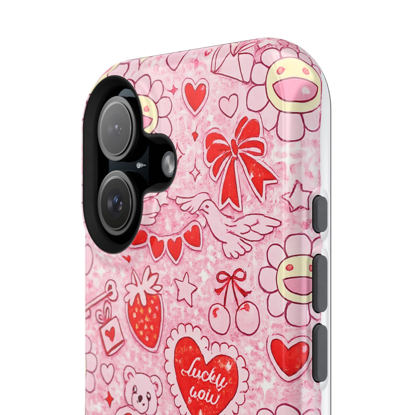 Cute Pink Kawaii Floral Phone Case — Impact-Resistant