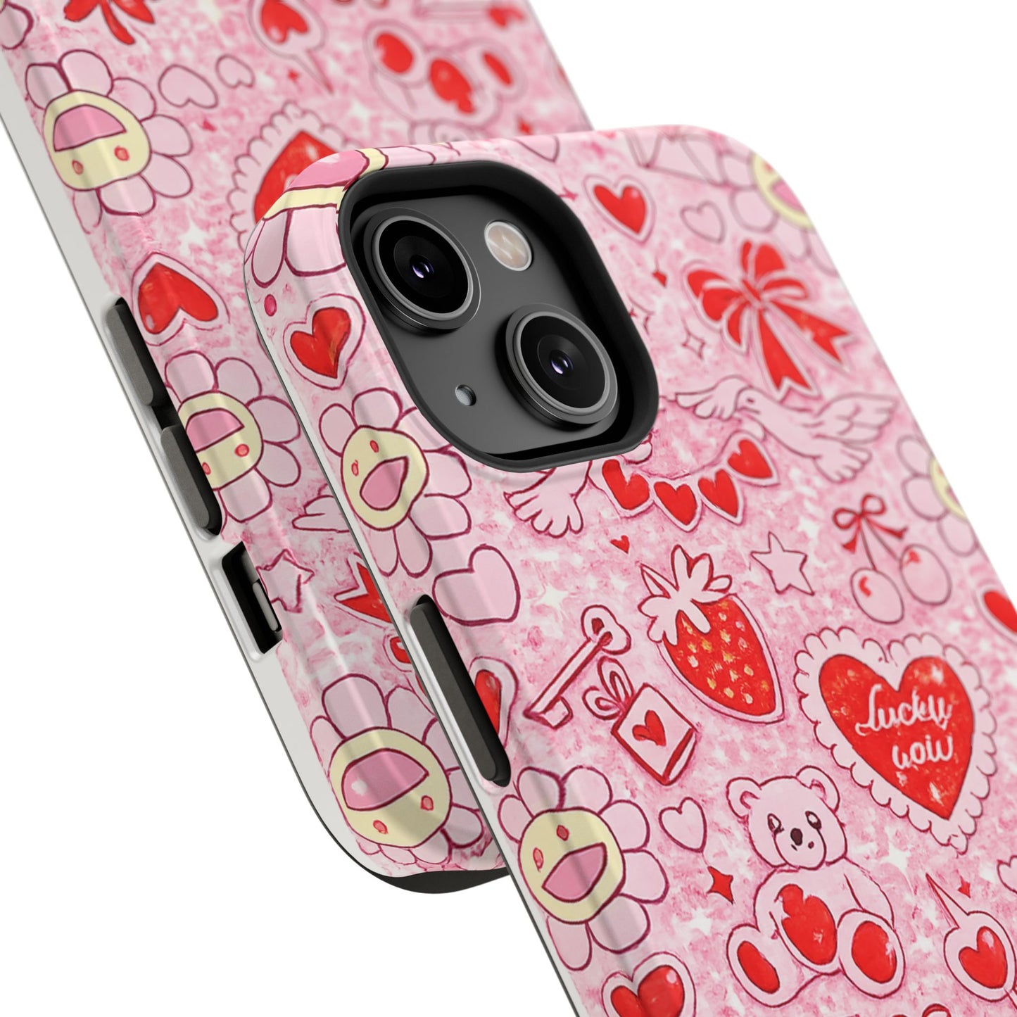 Cute Pink Kawaii Floral Phone Case — Impact-Resistant