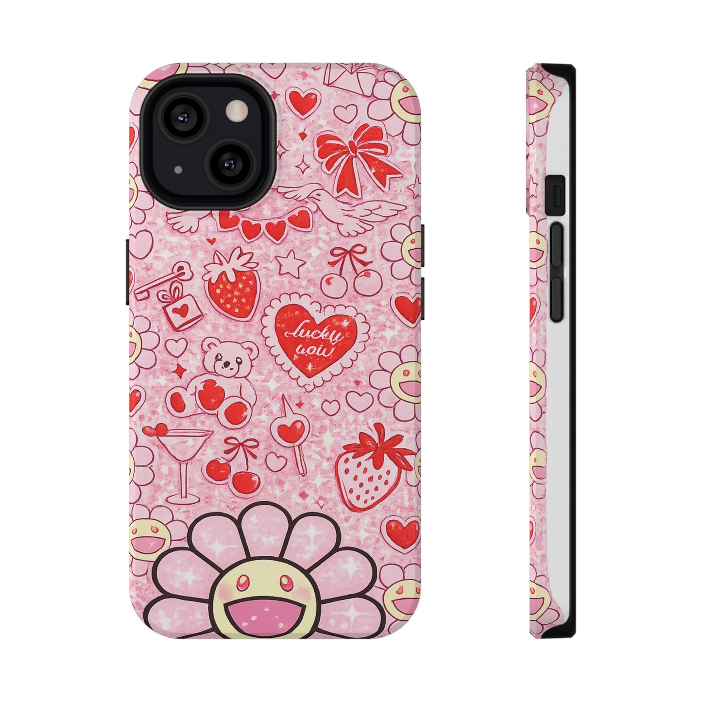 Cute Pink Kawaii Floral Phone Case — Impact-Resistant