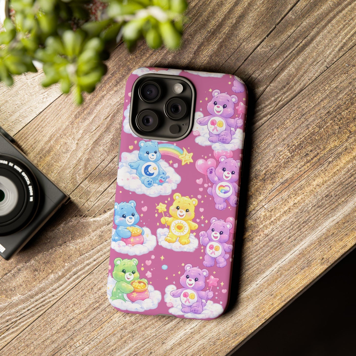 Cute Care Bears Tough Phone Case – Colorful Cloud Pattern, 'Tough Cases'