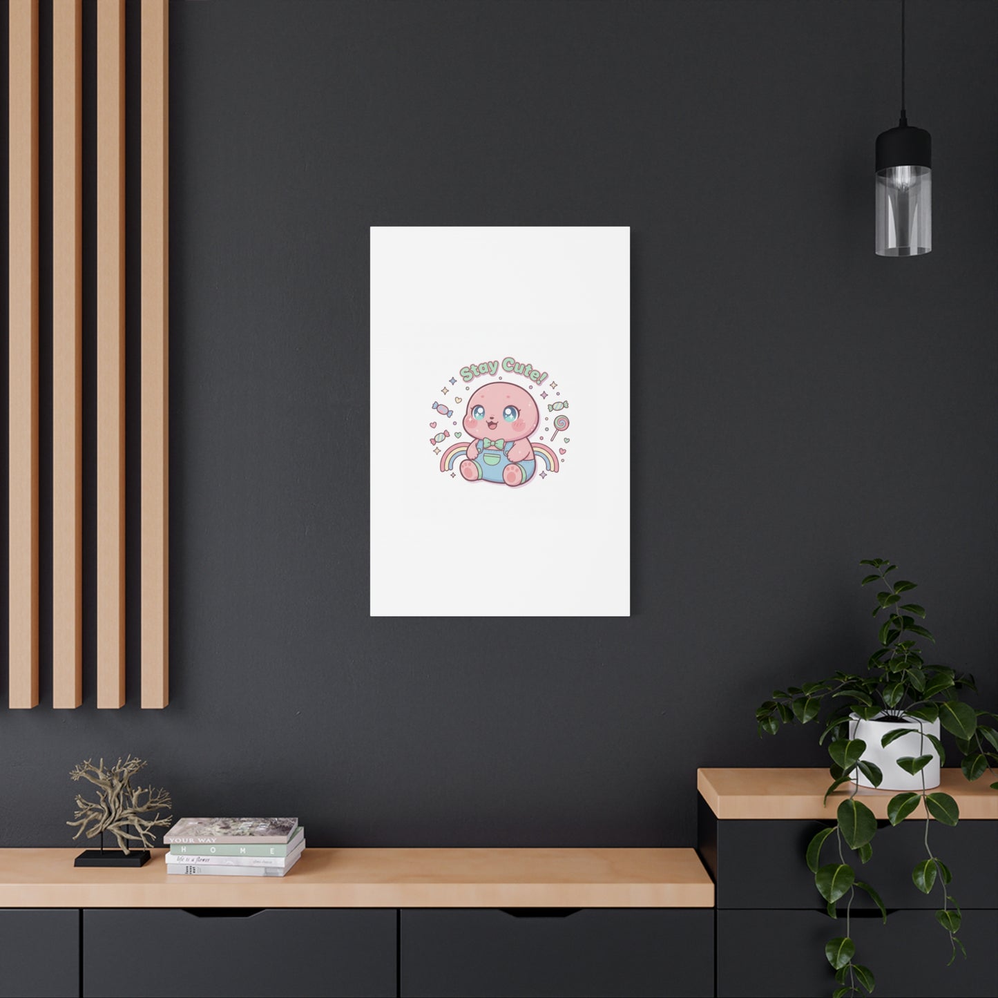 Stay Cute Kawaii Octopus Canvas | Cutecore Pastel, Candy kawaii art